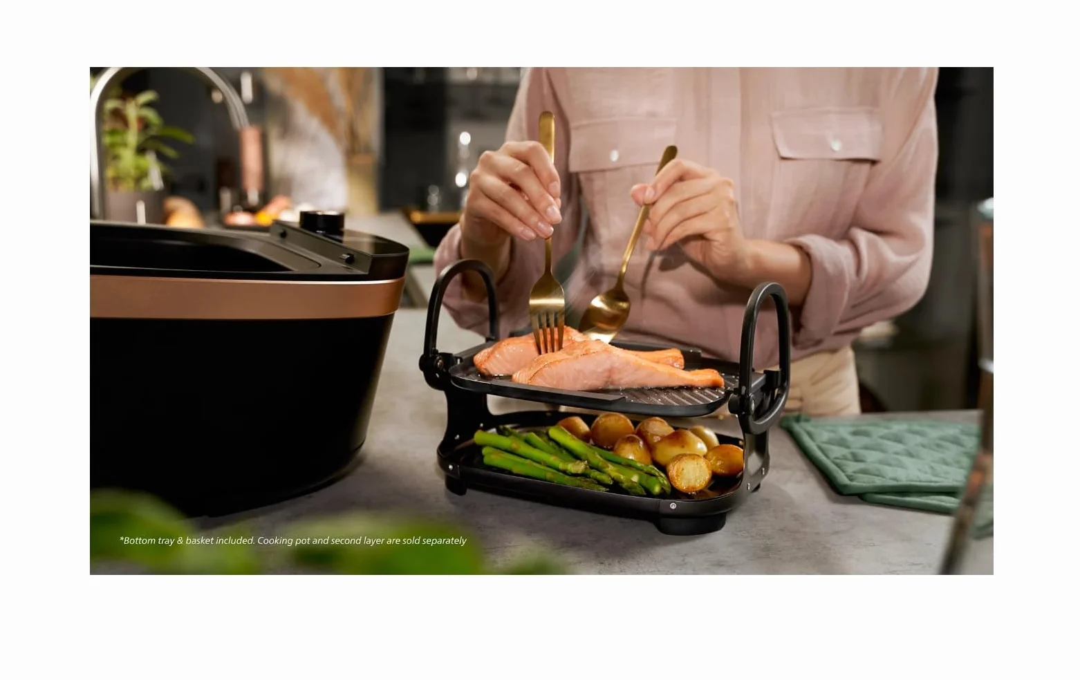 Philips Air Cooker Séries 7000 Mijoteur 1650 W Noir Cuivre NX0960/96
