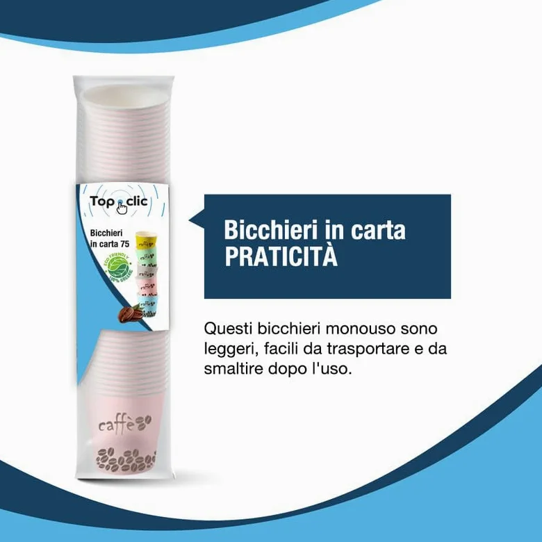 Bicchierini da Caffè Monouso in Carta - 1000 Pezzi Bicchieri di Carta Colorati, Compostabili, Ideali per Caffè, Espresso, Festa, Ufficio e Uso Domestico