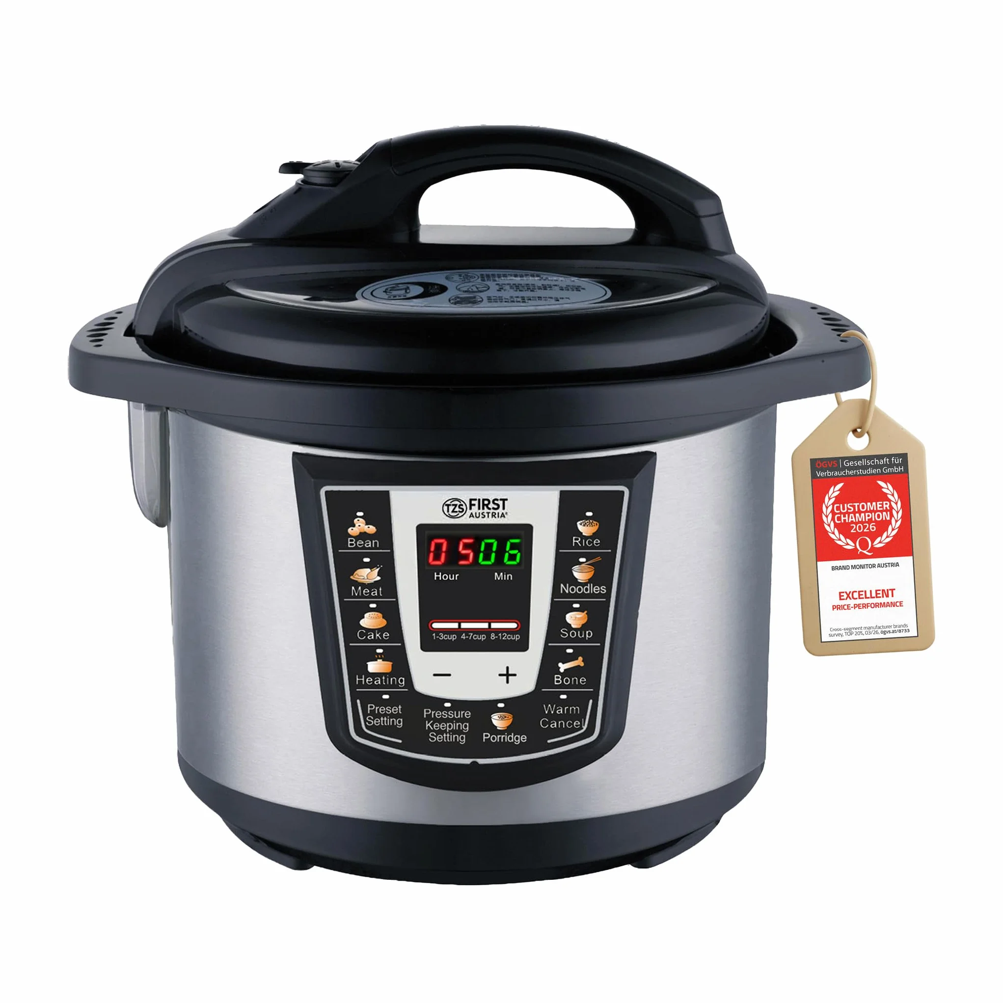 TZS First Austria Multicooker a Pressione Elettrico 6L 1000W 9 Programmi Automatici