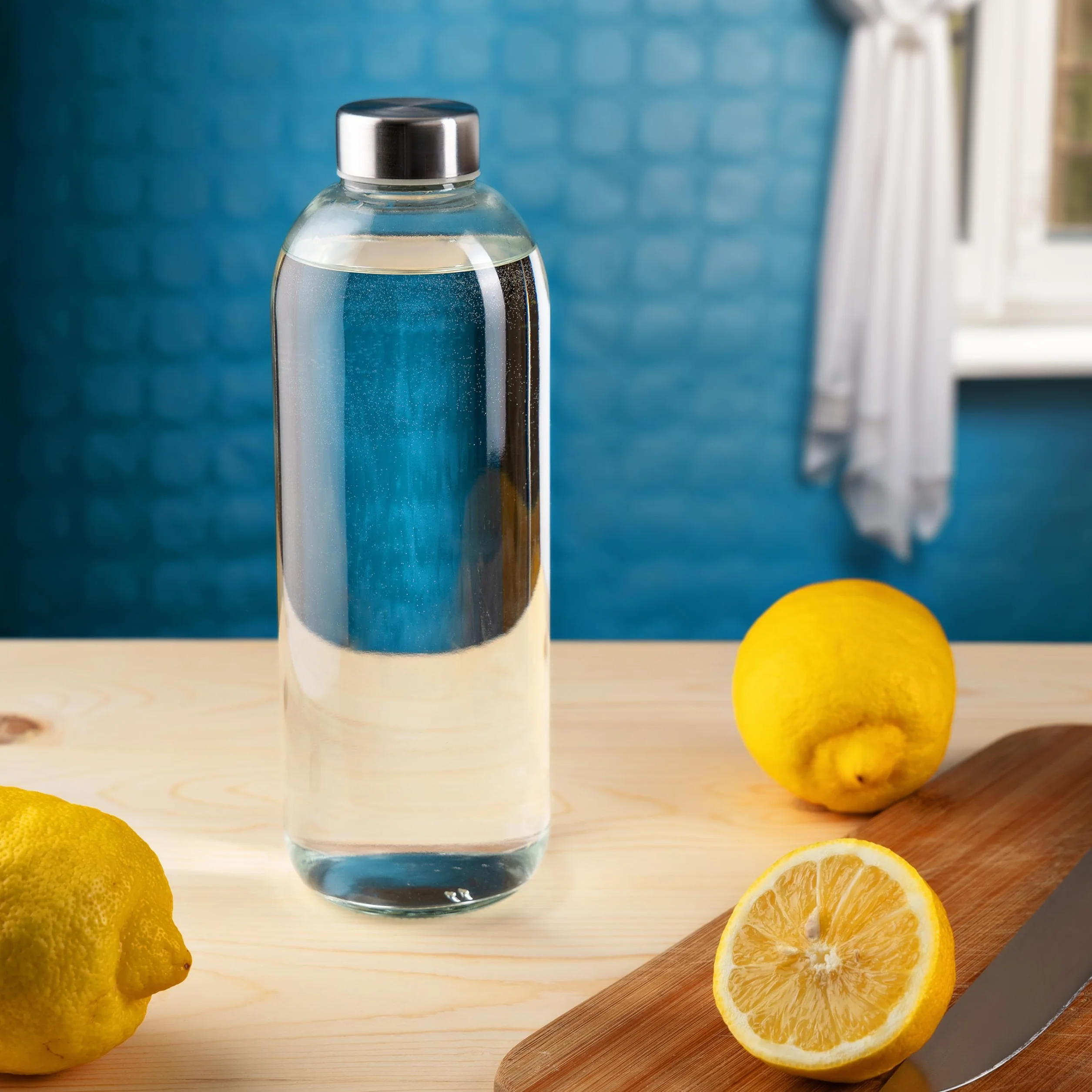 Bottiglie in Vetro Modello EOS 1 Litro Tappo a Vite Acciaio Inox Set 6
