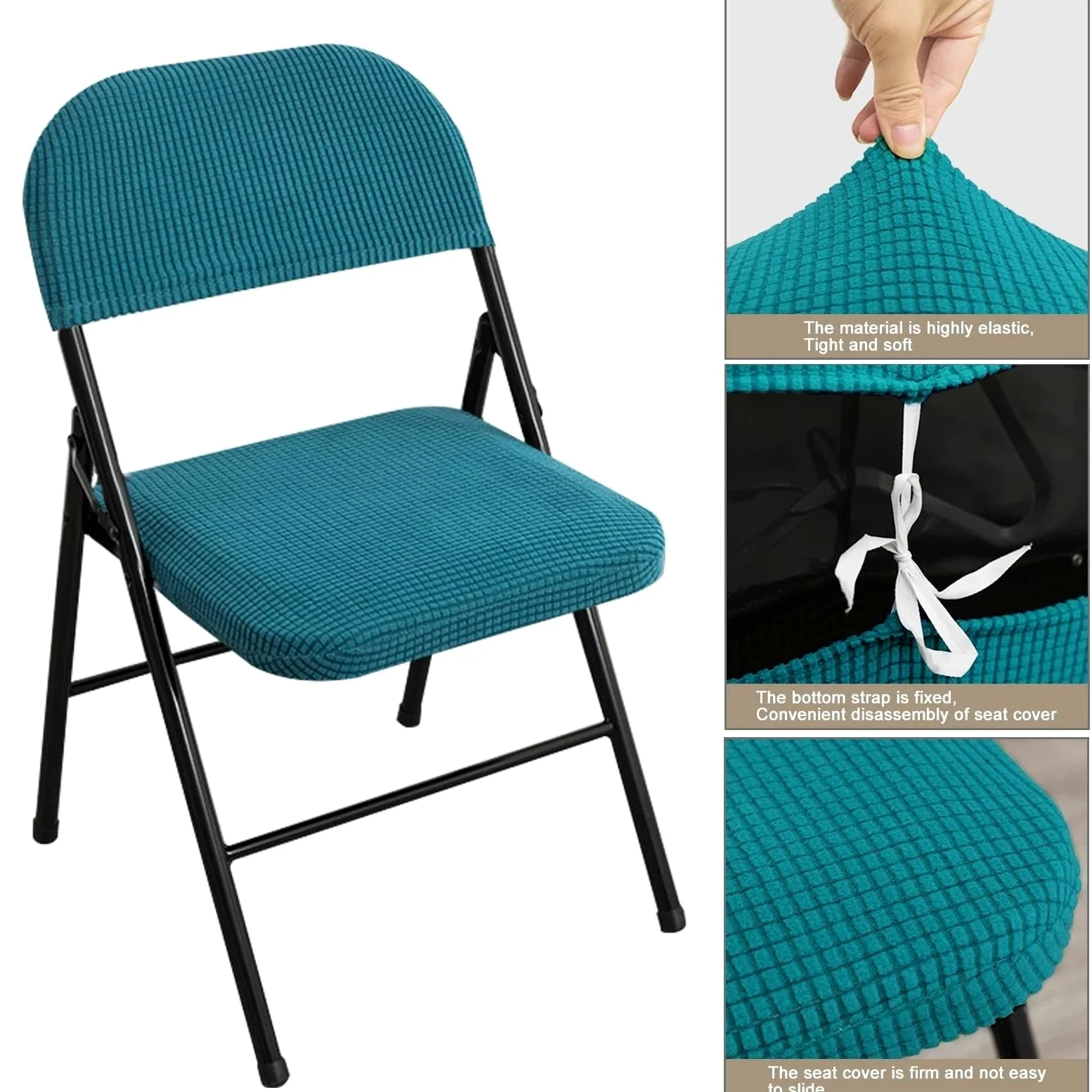 Set di 2 coprisedia elastici per sedie da ufficio, cucina e sala da pranzo, proteggono e decorano con un design elegante (144 pezzi)