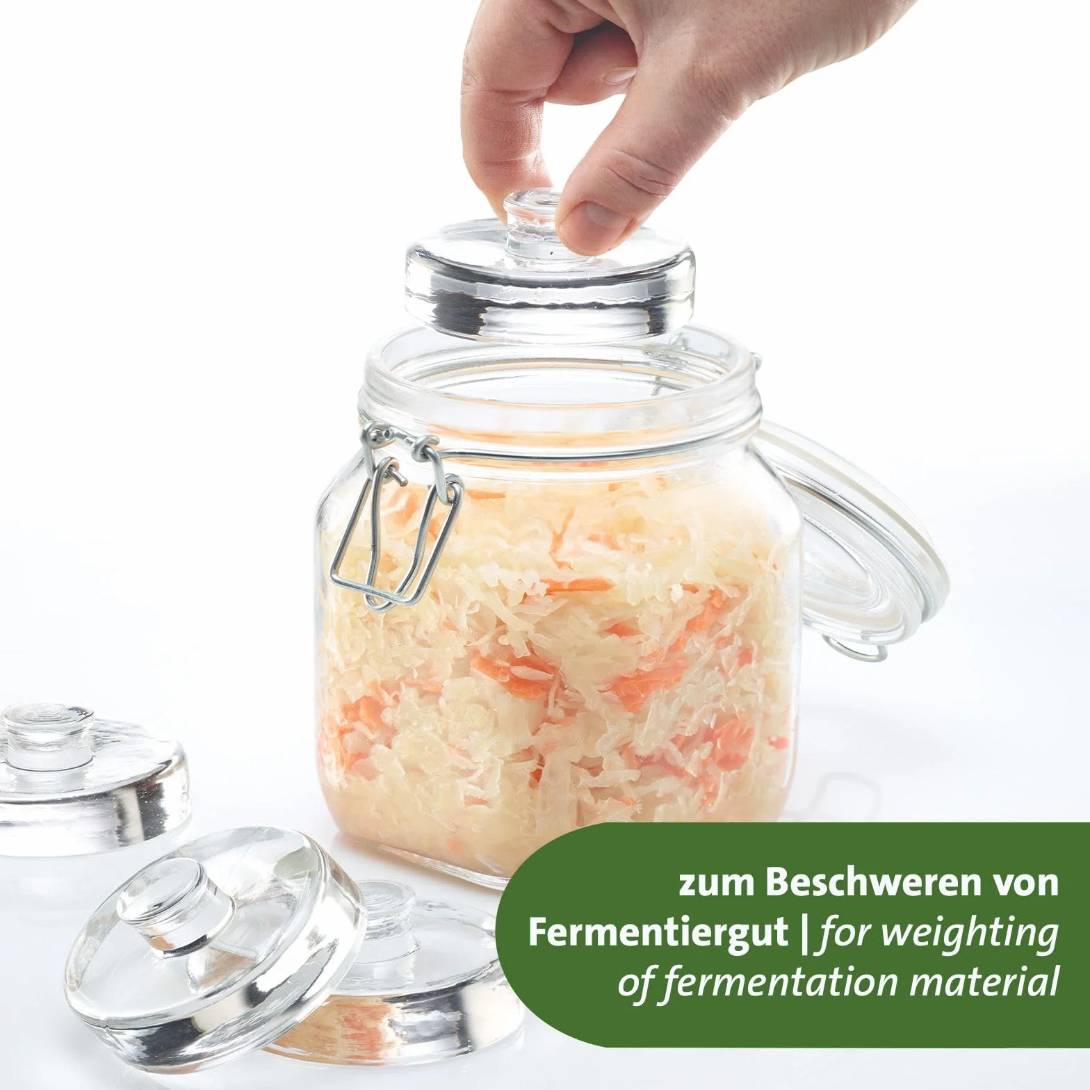 Westmark Pesi da fermentazione in vetro Ø 7 cm 4 pezzi