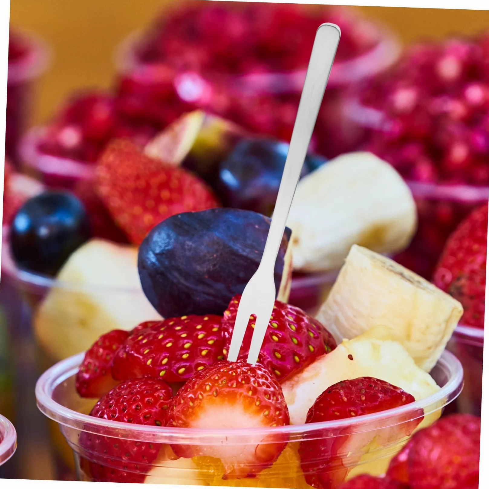 KOMBIUDA 8 pezzi Forchettine in Acciaio Inossidabile per Dessert Frutta e Antipasti Design Ergonomico e Riutilizzabili per Servire Insalate e Piccoli Piatti