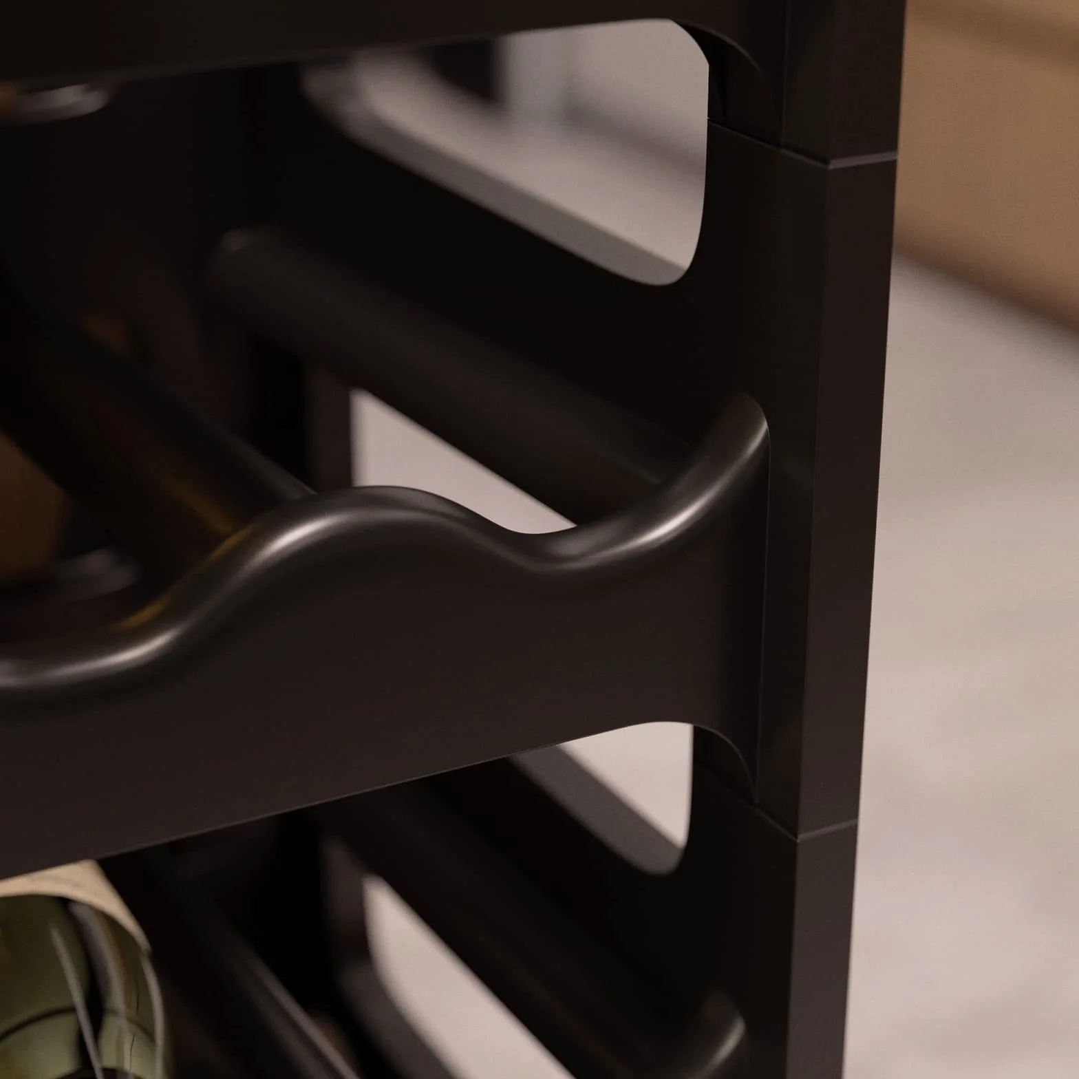 Cantinetta Portabottiglie in Plastica Modulare 36 Bottiglie Nero