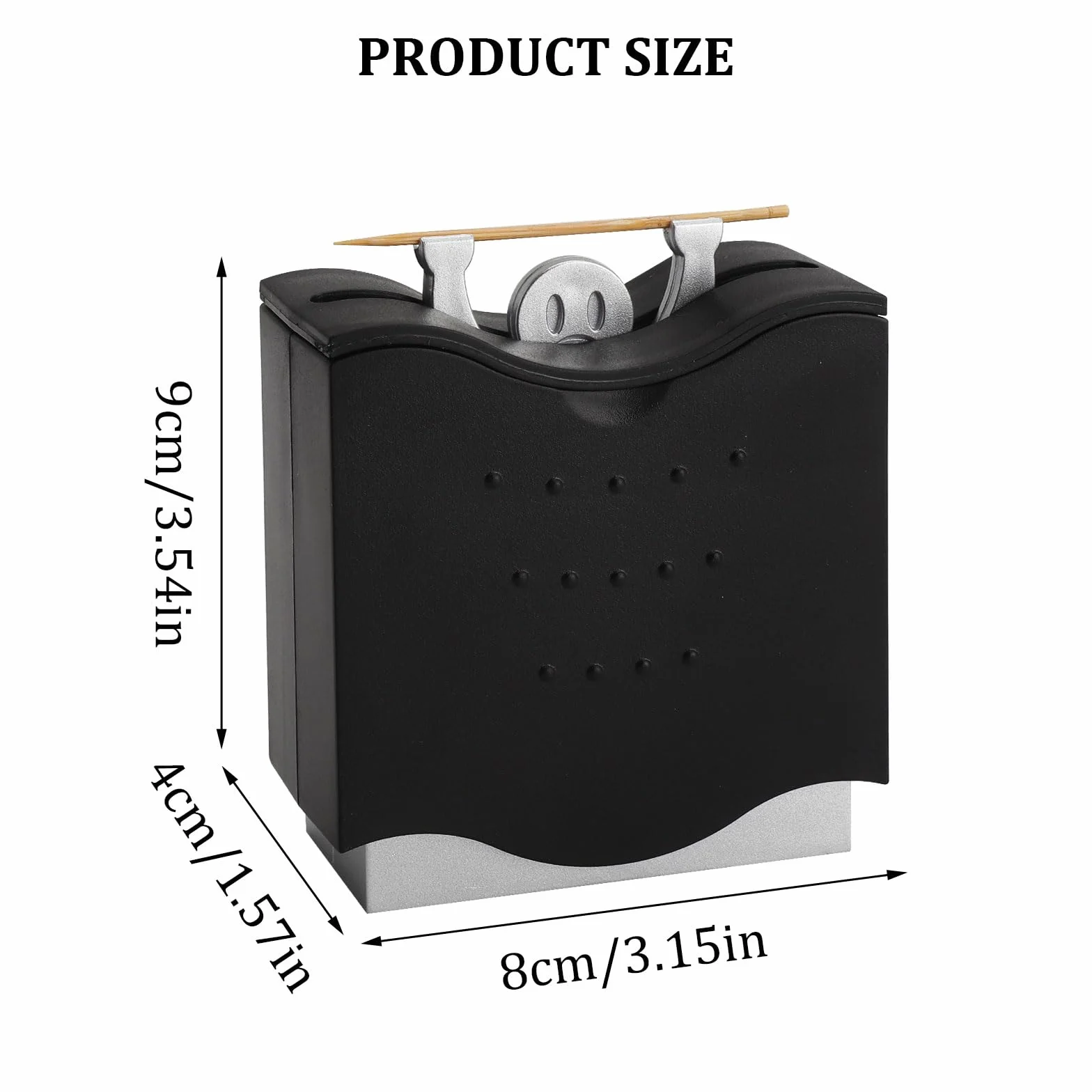 Dispenser automatico stuzzicadenti ABS nero compatto per tavola