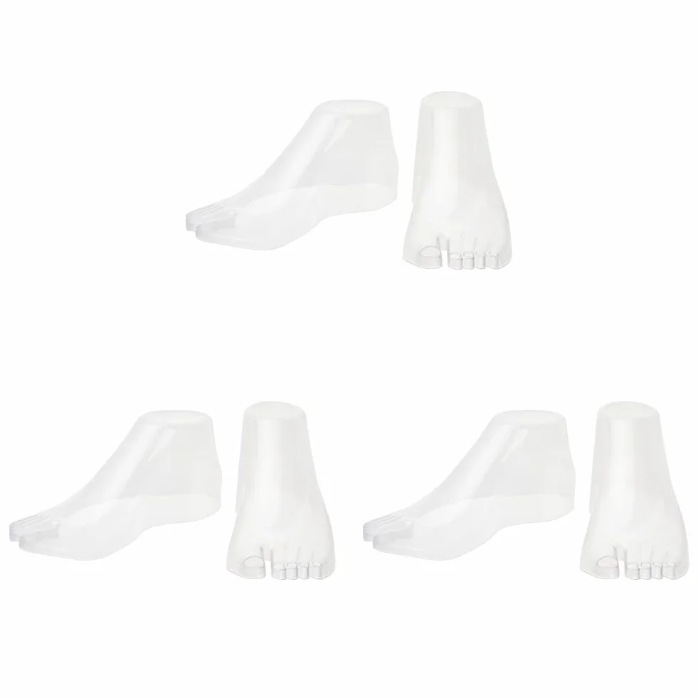 SUPERFINDINGS 3 Paia Strumenti per Modelli di Piede in Plastica Barella Sandalo Supporto Shaper Scarpe Trasparenti Display Manichino Femminile
