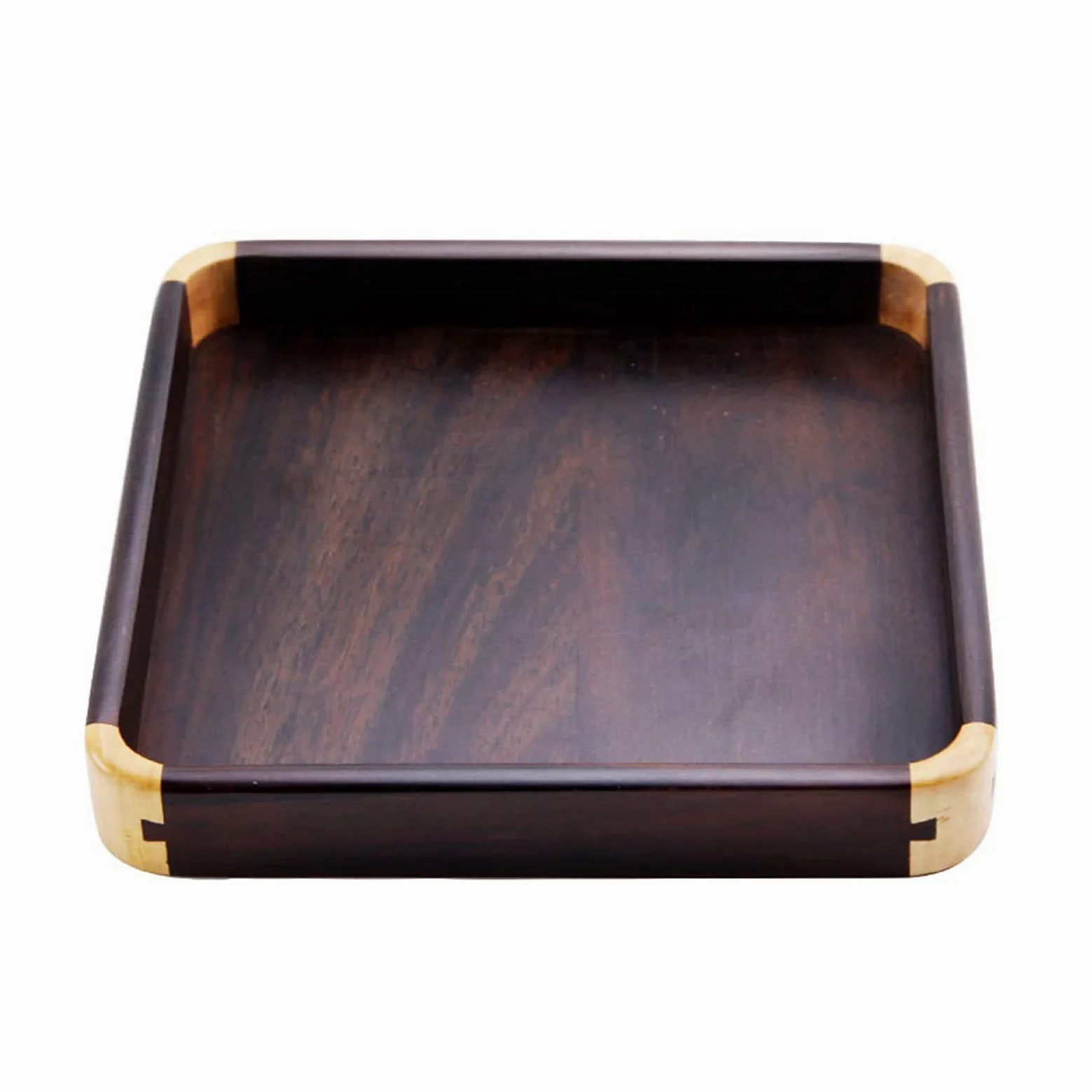 Vassoio Quadrato in Legno Piatto in Legno Piatto in Legno tè/Bevanda Platter Dinner Serving Tray Snap Snaw Tray Home RESTA '€ Vassoio da Portata