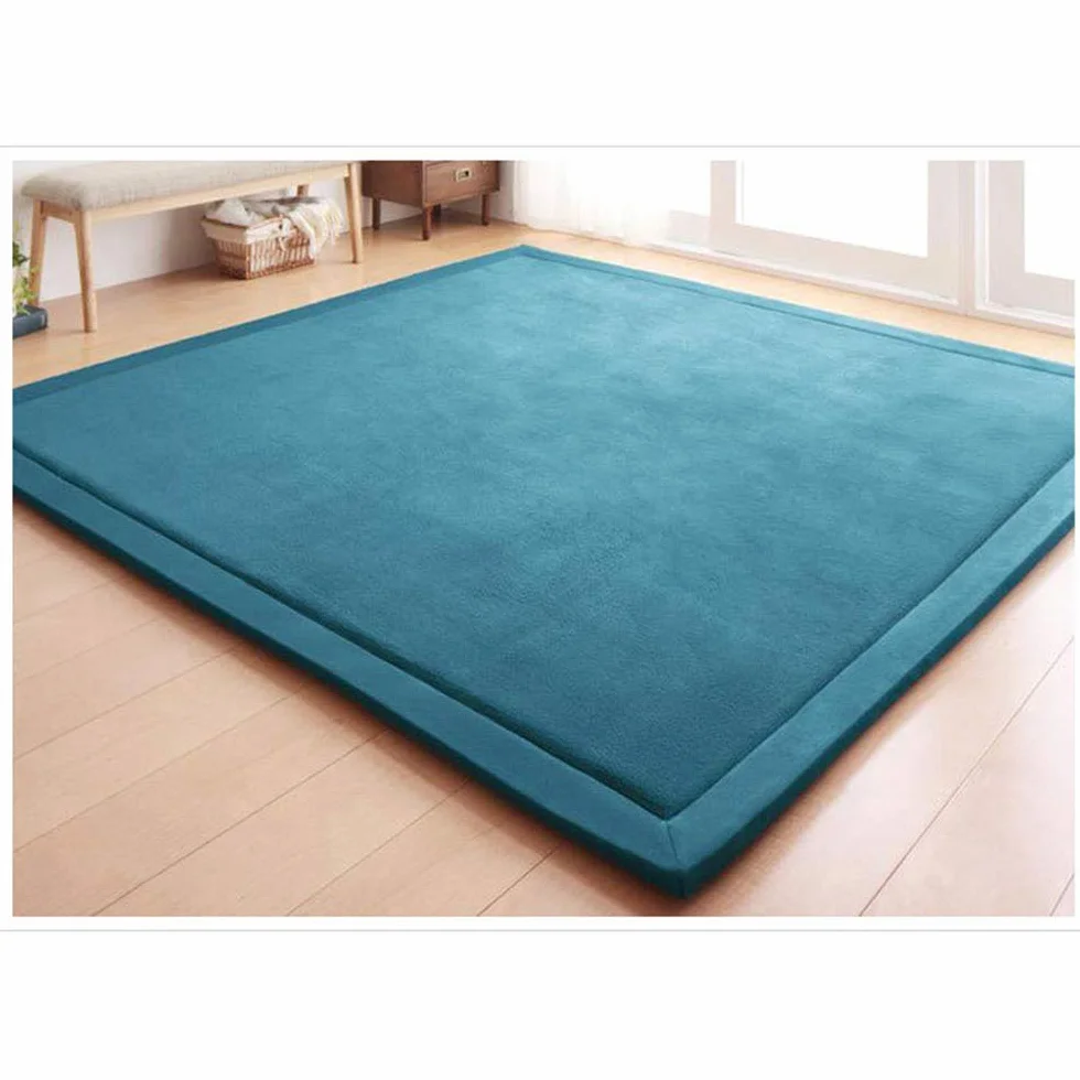 Loartee Coral Velvet Tappetino Area tappeti Gioco Tappetino per Gattonare per la cameretta del Bambino,Blu,200 * 200cm
