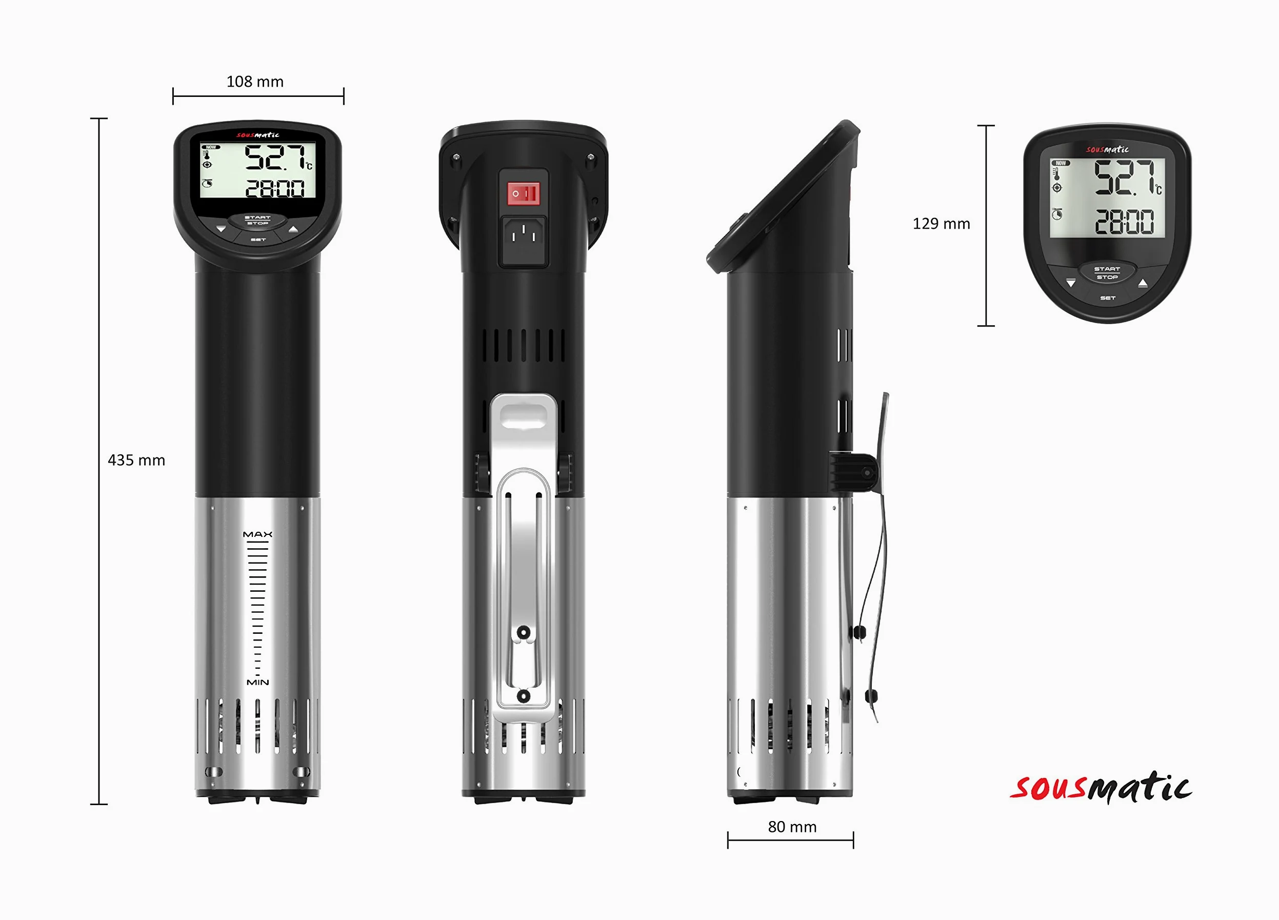 Tfa Dostmann Tfa 14.1550.01 Sousmatic Sous Vide Garer, 1200 W, 25 Litri, 0 Decibel, Stainless Steel, Nero, Taglia Unica