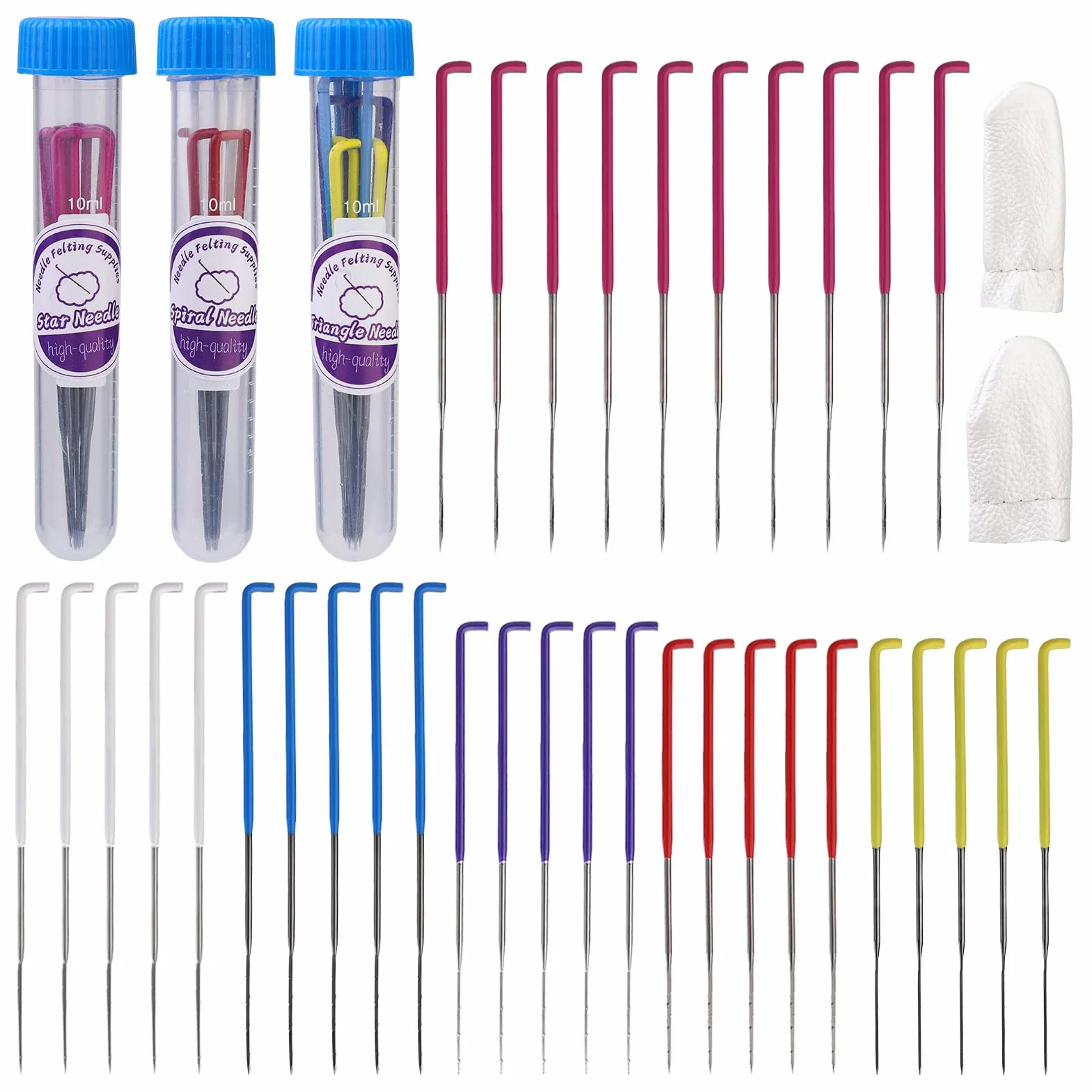 Benlay 35 pezzi aghi per infeltrimento lana kit strumenti triangolo cono spirale fai da te principianti