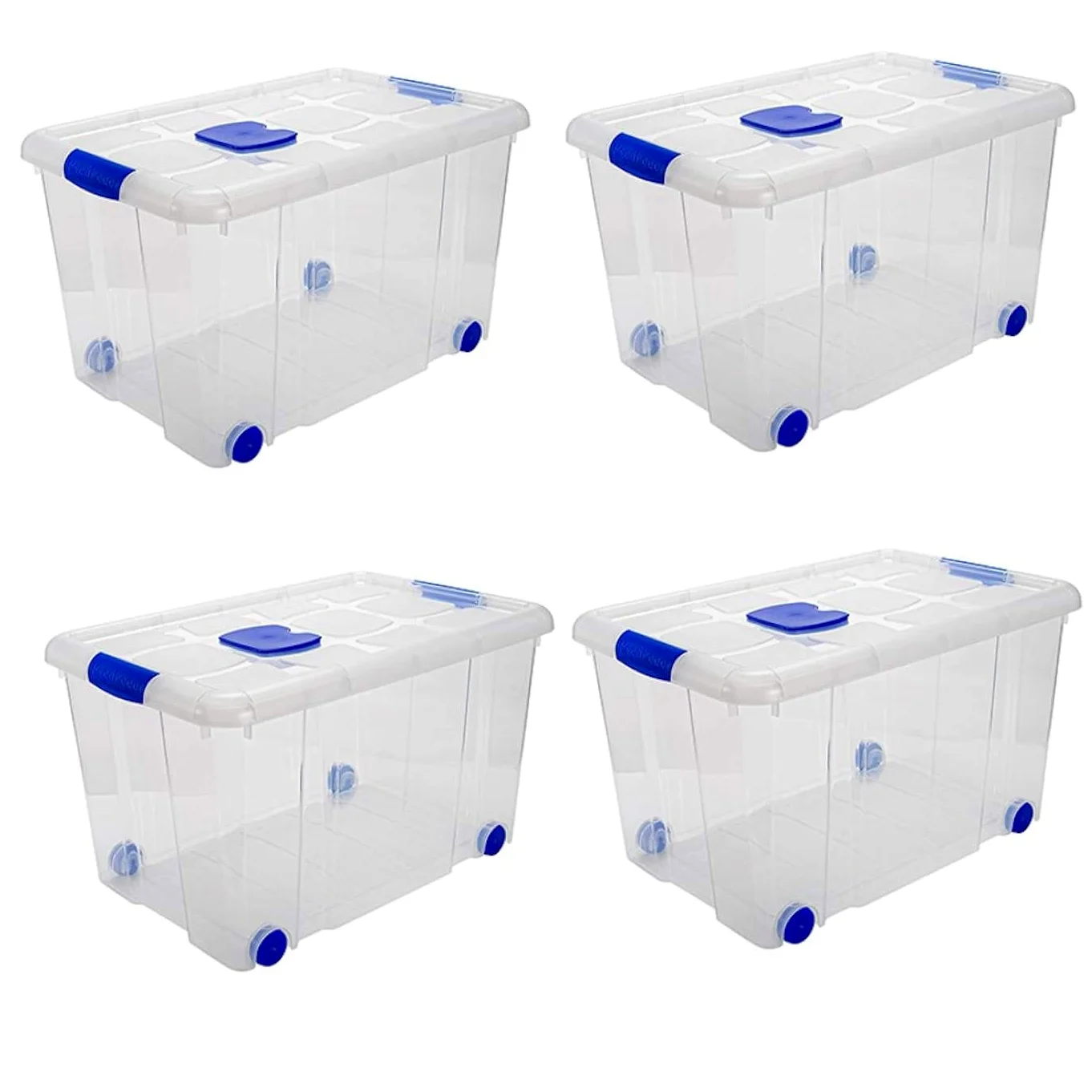 Acan Tradineur - Confezione da 4 Scatole di Archiviazione - Realizzato in plastica - Contenitore per riporre giocattoli, libri, vestiti, coperte - N.º 4-35,7 x 59 x 40,5 cm - 55 litri
