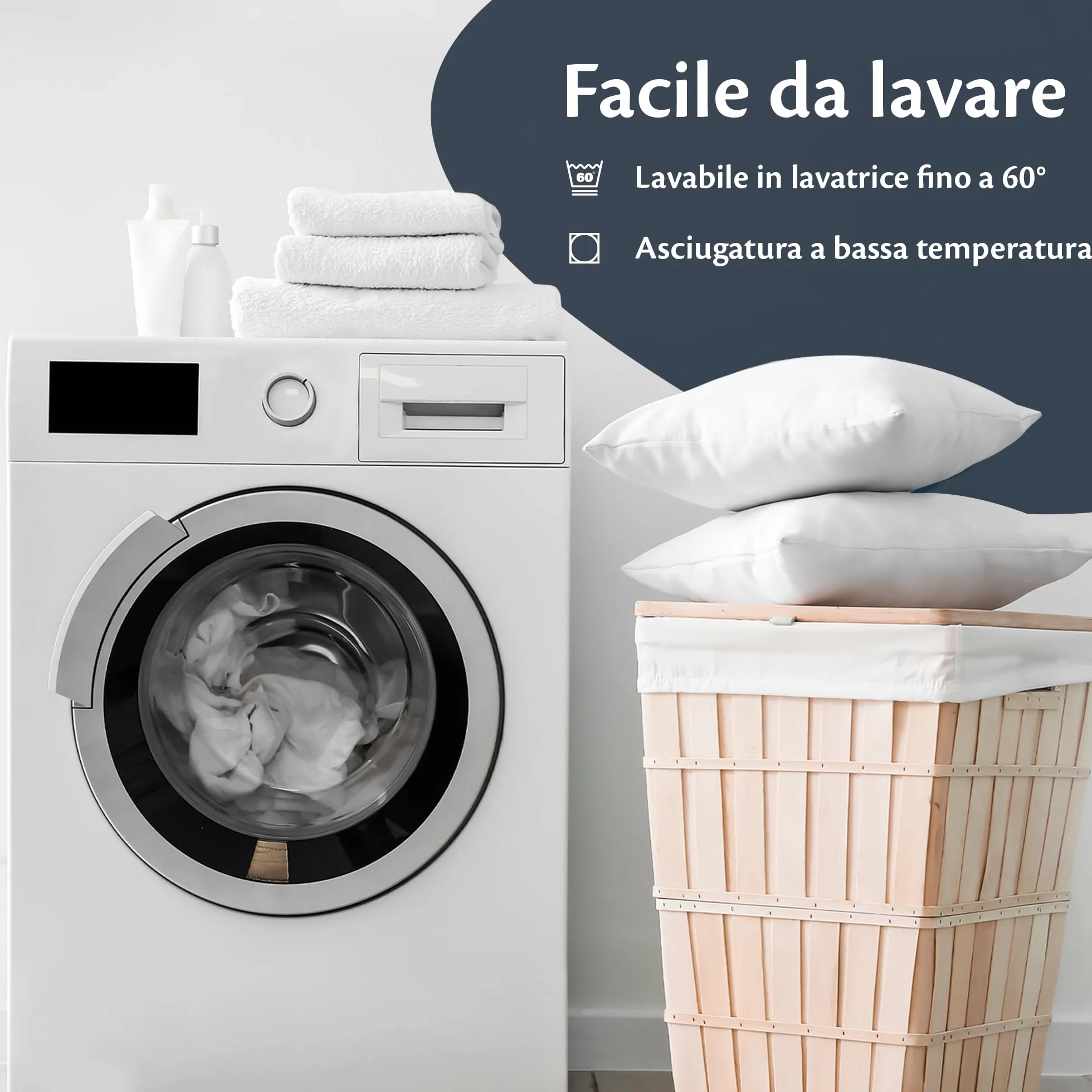 Federe Cuscini Letto Matrimoniale Cotone 50x80 Set 2 Copricuscini Morbido Jersey Anallergico Antiacaro con Zip