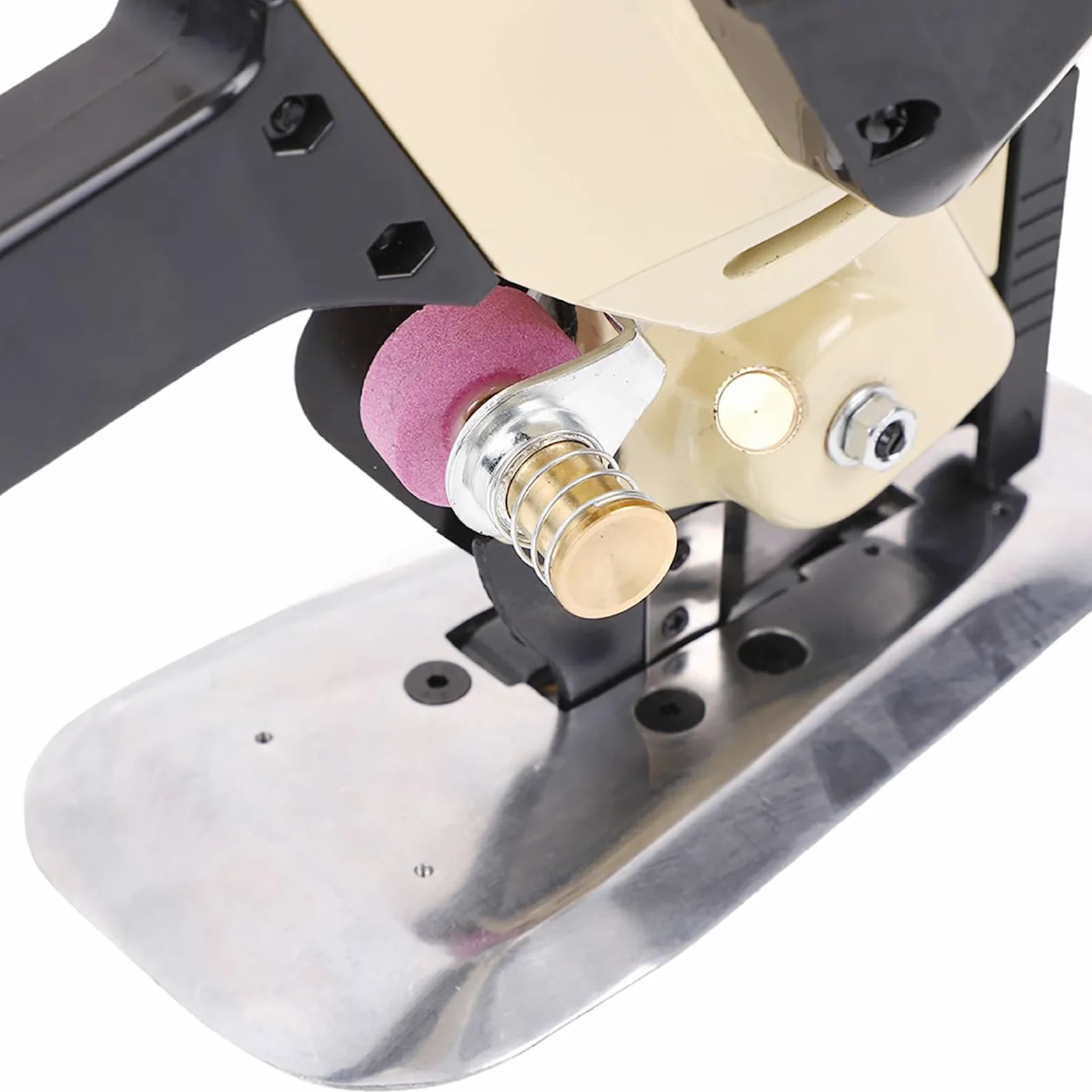 Taglierina elettrica rotativa per tessuti, 110 V, tagliatrice elettrica per tessuti, lama rotante da 10 cm, con affilatrice automatica per vestiti, tessuti, tappeti