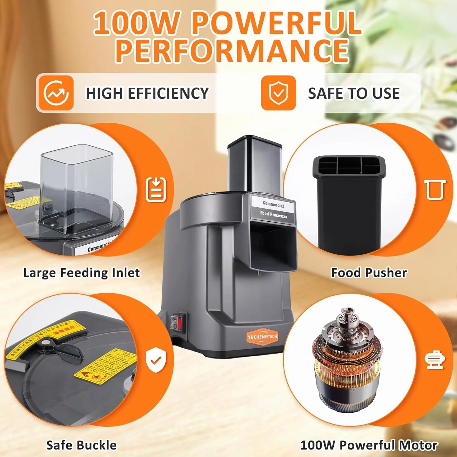 YUCHENGTECH Tagliaverdure Cubetti Elettrico Cubettatrice Verdure Elettrico con 3 Lame Tagliaverdure Elettrico Professionale per Tagliare a Cubetti Affettare e Sminuzzare Frutta e Verdura 100W