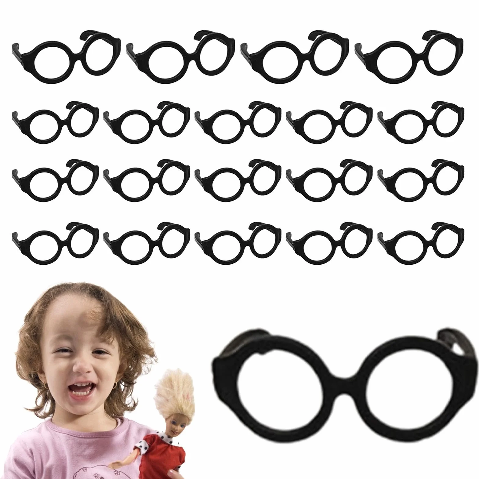 Occhiali per bambole,Occhiali per bambole, Occhiali da vestire per bambole senza lenti, 20 occhiali piccoli, occhiali per bambole da 7-12 pollici, per costumi per bambole, oggetti di