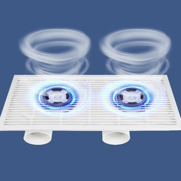 Ventilatore da pavimento, ventilatore di ventilazione, doppio motore, potente e silenzioso, ventilatore di scarico in cartongesso integrato nel soffitto, ventilatore di estrazione per bagno