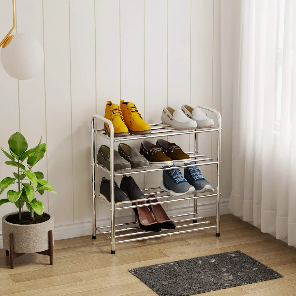 FANHAO Scarpiera Potenziata 4 Livelli Acciaio Inossidabile Organizer Scarpe 12-16 Paia 68x26x65 cm