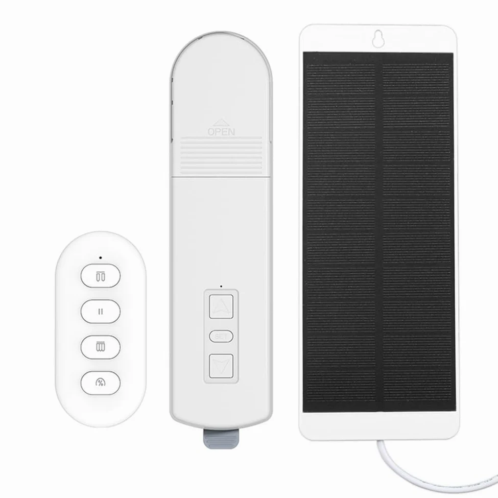 Motore per Tende Elettriche Tuya Zigbee con Pannello Solare, Controllo Vocale, Motore per Tende Automatiche.