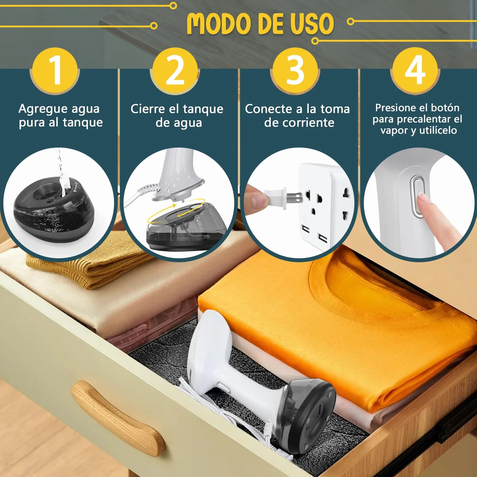 Rolipo Stiratore Verticale Portatile per Abiti, Stiratore a Vapore con Grande Serbatoio da 360 ml, Rimozione Rapida delle Pieghe, Stiratore Portatile Ideale per Casa, Ufficio e Viaggio