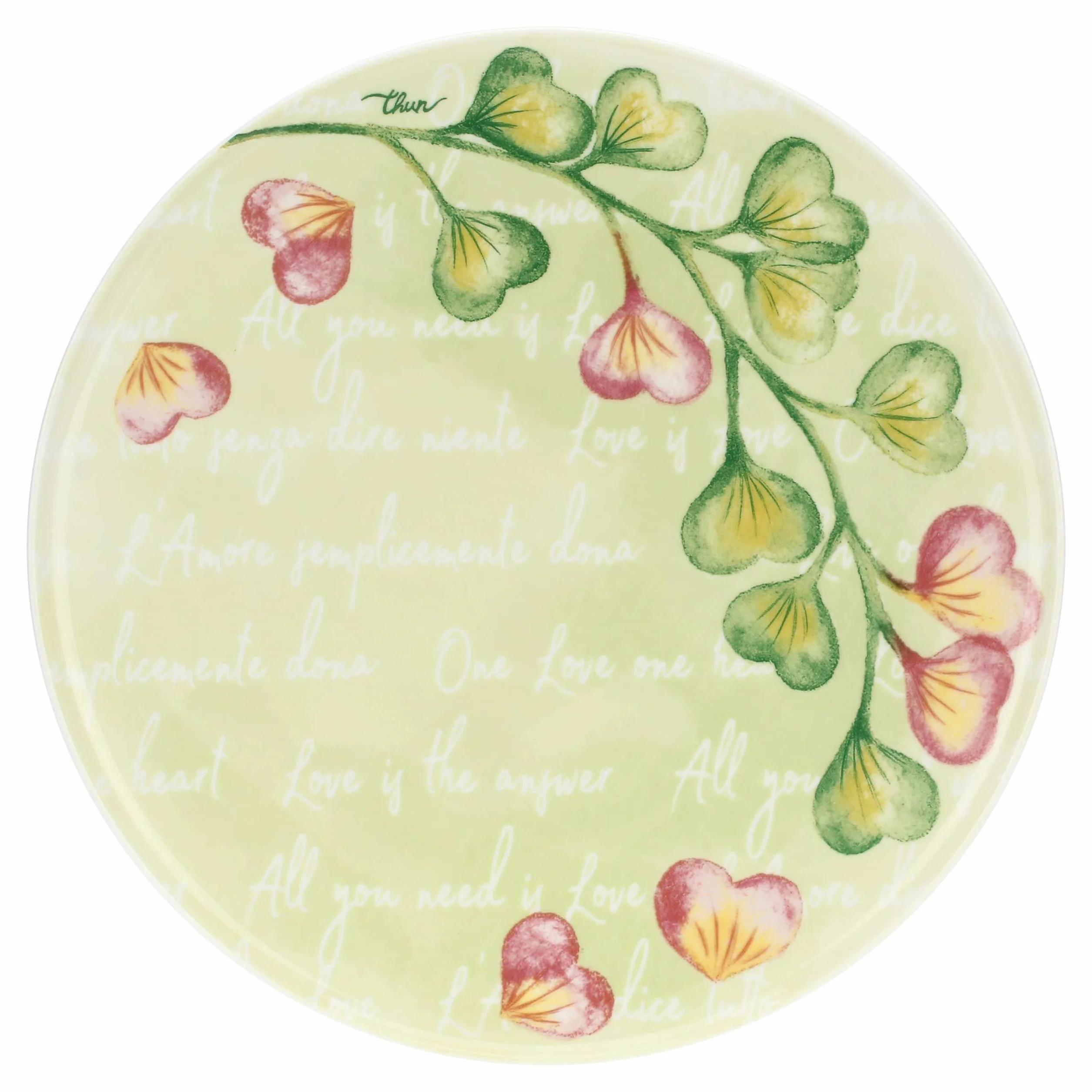 THUN Piatto tavola grande porcellana Collezione Cuori in Fiore 32 cm