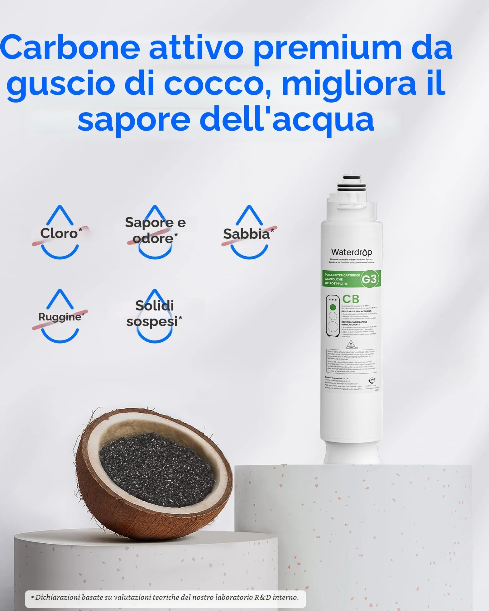 Waterdrop WD-G3-N3CB Filtro Sostituzione Osmosi Inversa 1 Anno
