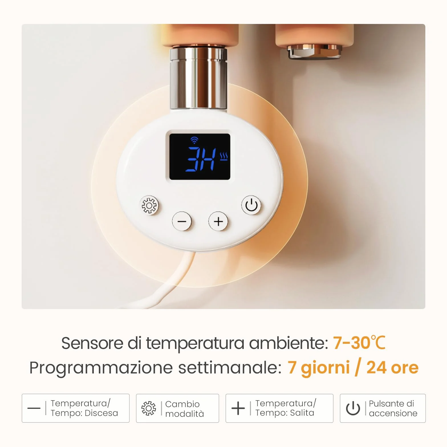 EMKE Scaldasalviette Elettrico 104x40 cm Bianco, Porta-Asciugamani Riscaldante con Termostato WiFi, 400W, Termoarredo Elettrico per Bagno