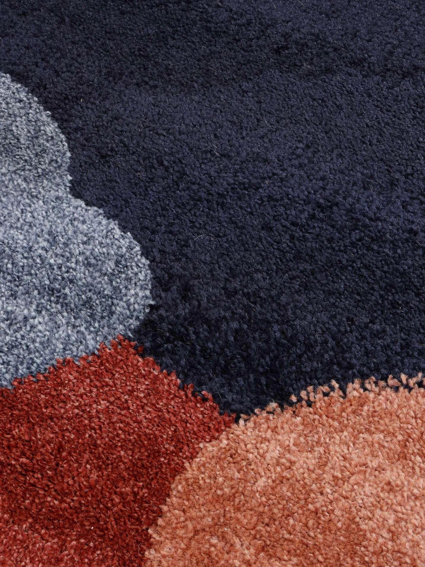 RugVista Big Sur, Tappeto, Moderni, 240 x 300 cm, Rettangolare, Pelo medio, Lavabile solo a secco, oeko_tex_100, Terracotta/Navy
