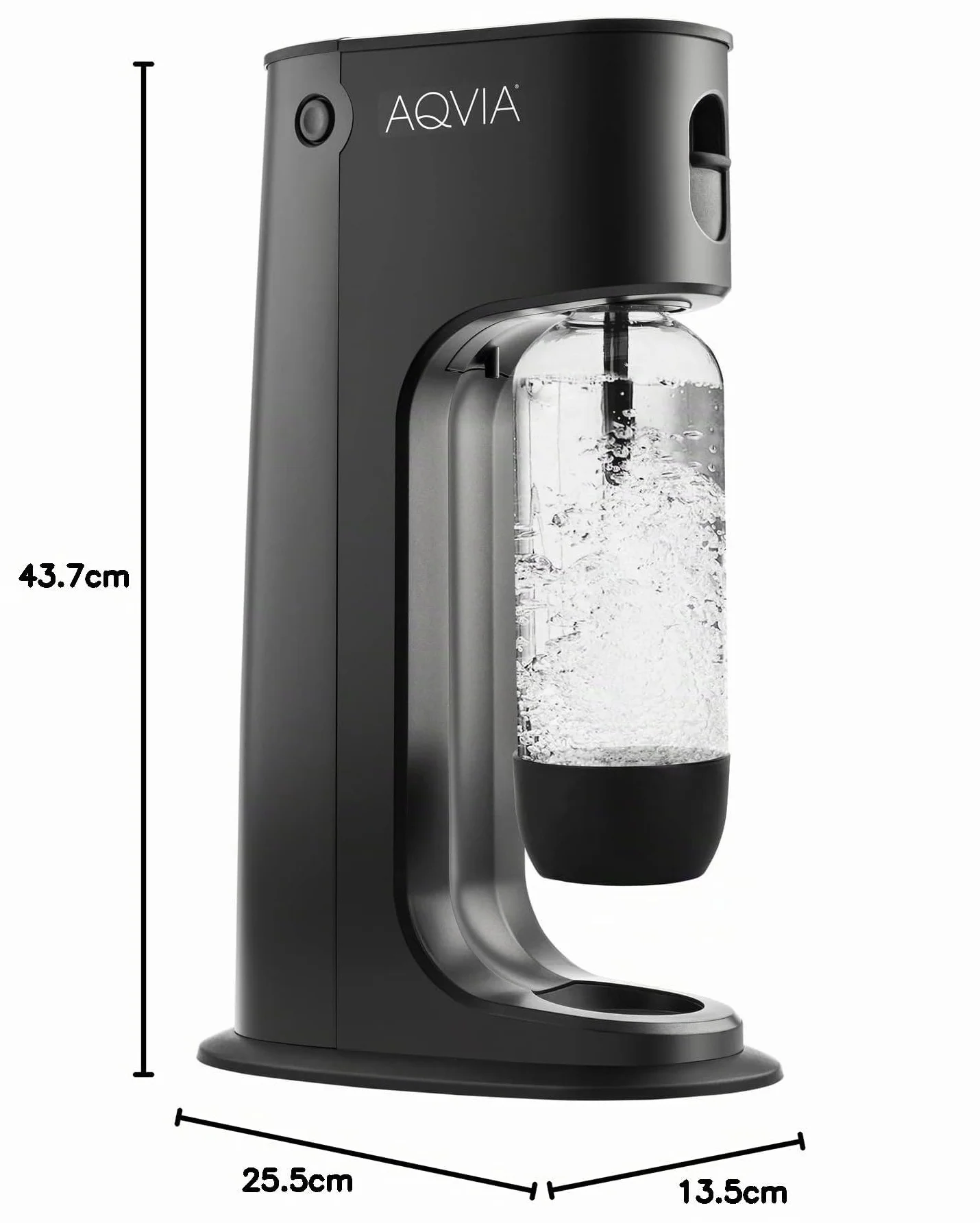 Aqvia Balance, gasatore con bottiglia in PET senza BPA (nero)
