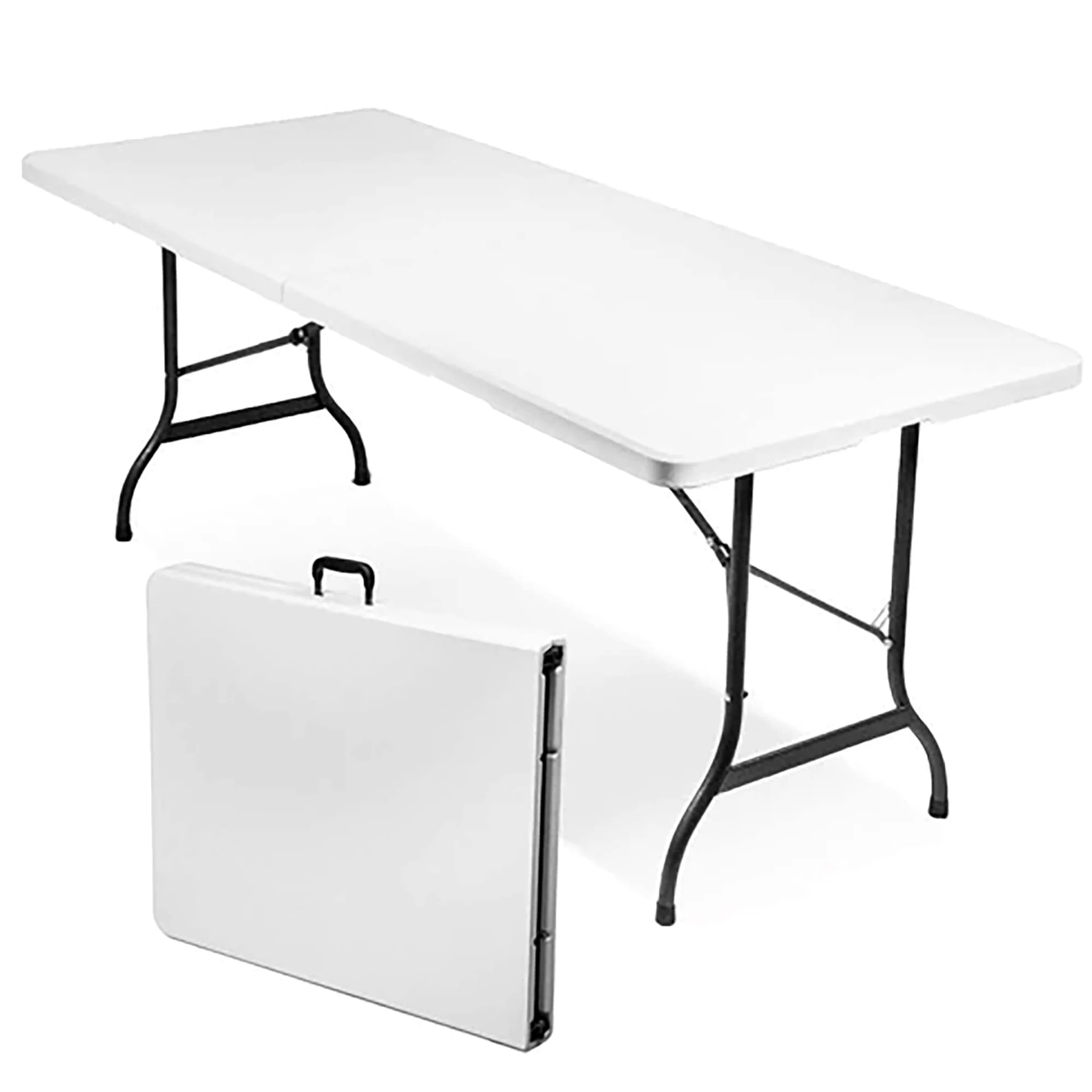 MilaniHome.it - Tavolo Catering Rettangolare in Metallo E ABS Bianco 240x76 con Gambe Pieghevoli in ABS per Ristorante Matrimoniodi coloreBianco