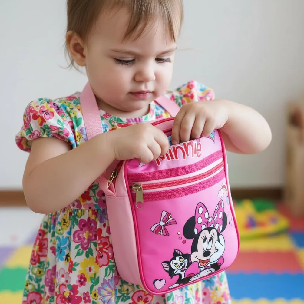 ILS I LOVE SHOPPING Borsello Bambino Marsupio Tracolla Ragazzo Spalla Regolabile Marsupio Viaggio Sportivo Tempo Libero Gadget per MINNIE MOUSE Topolina