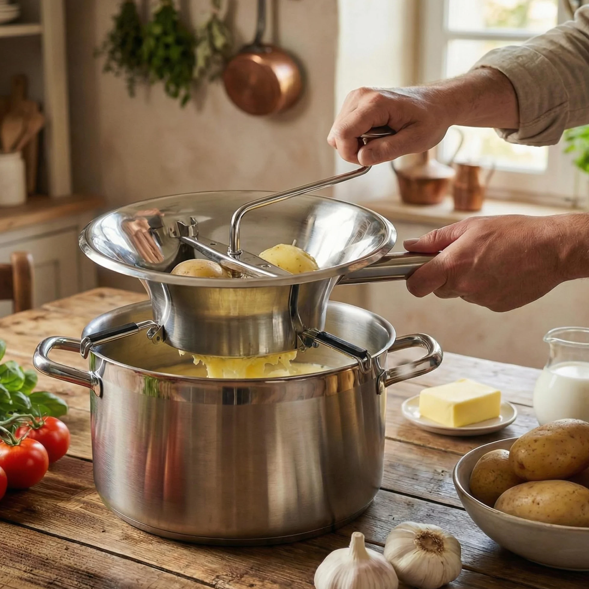 La Bonne Graine - Moulin Passa-Verdure Ø 24 cm in Acciaio Inox – 3 Griglie Intercambiabili – Passapuré, Soupe, Purè