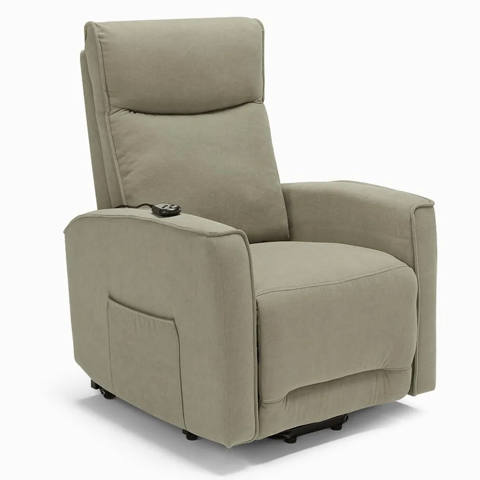 REDÒKASA Poltrona relax elettrica LONDRA per anziani, 2 motori, 2 ruote posteriori, Kit Optional Batteria, sistema reclinazione e alzapersona, tessuto idrorepellente (Senza Kit Batteria, Tortora)