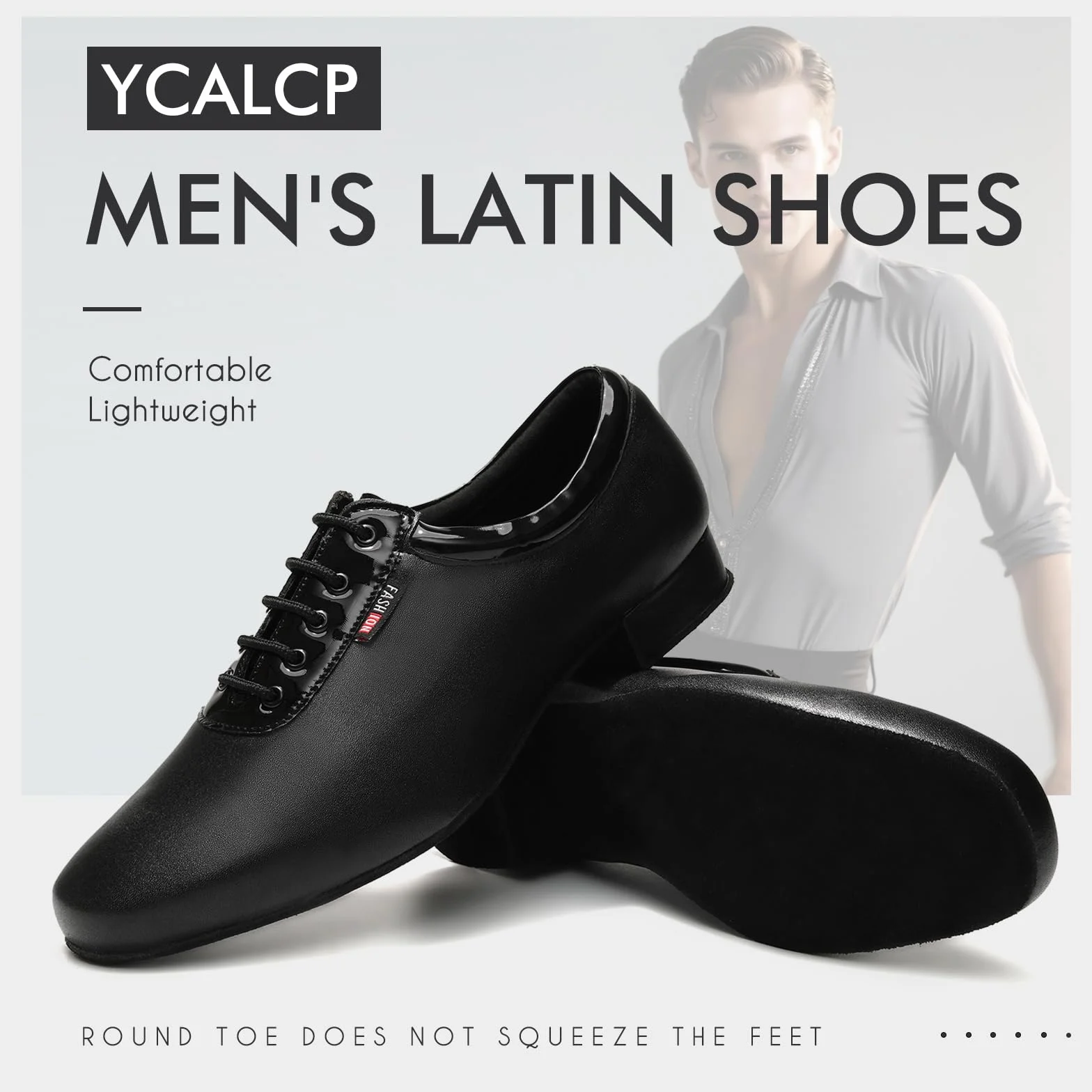 Scarpe da Ballo Americano Uomo Nero Lacci Salsa Latina Tango