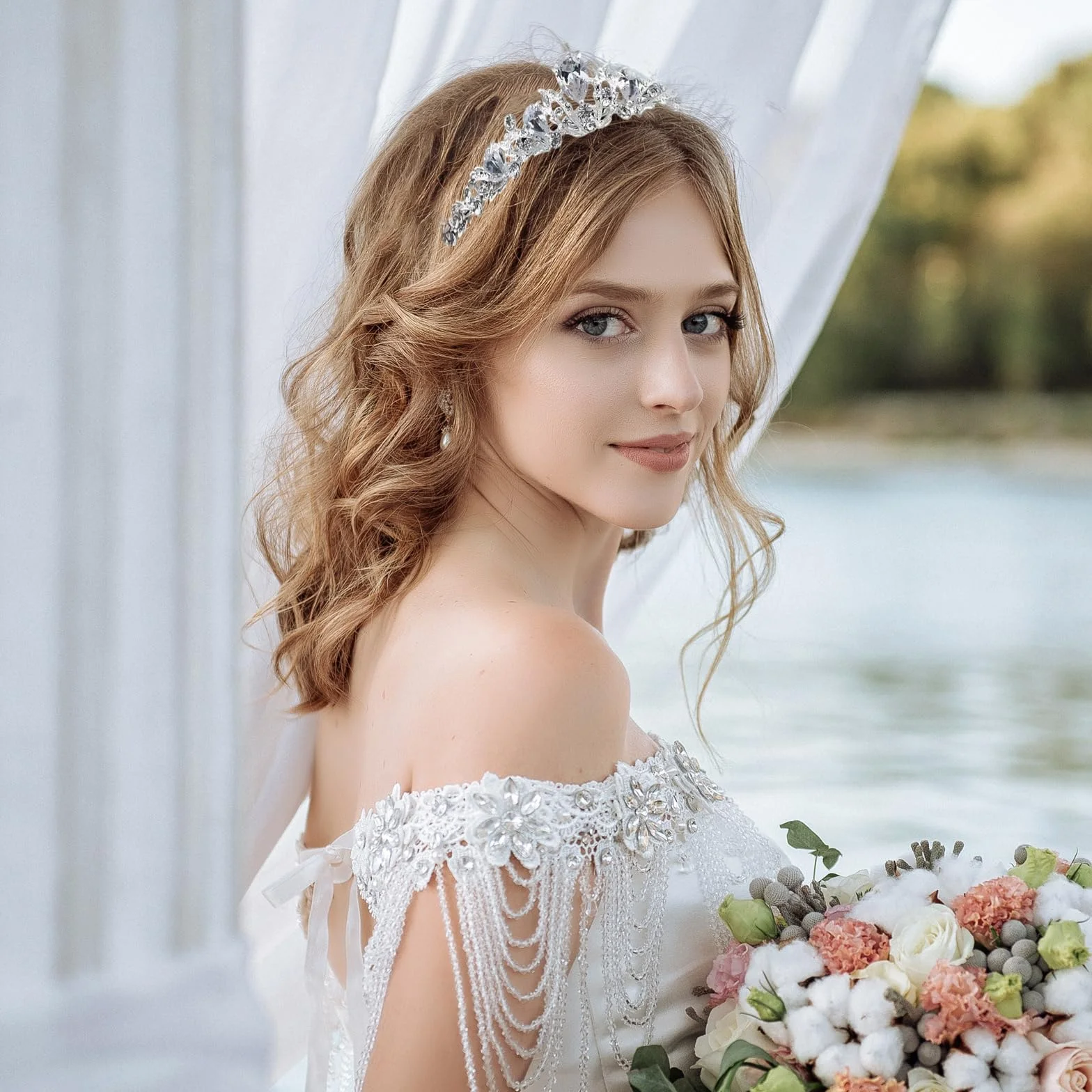 Tiara di Cristallo Principessa Corona Diadema Matrimonio Concorso Compleanno Celebrazione Argento