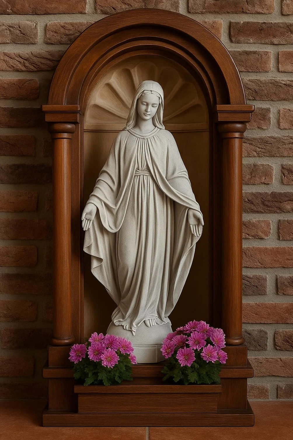 Figura della Vergine Maria, scultura esterna o interna in pietra ricostituita, statua religiosa 63cm