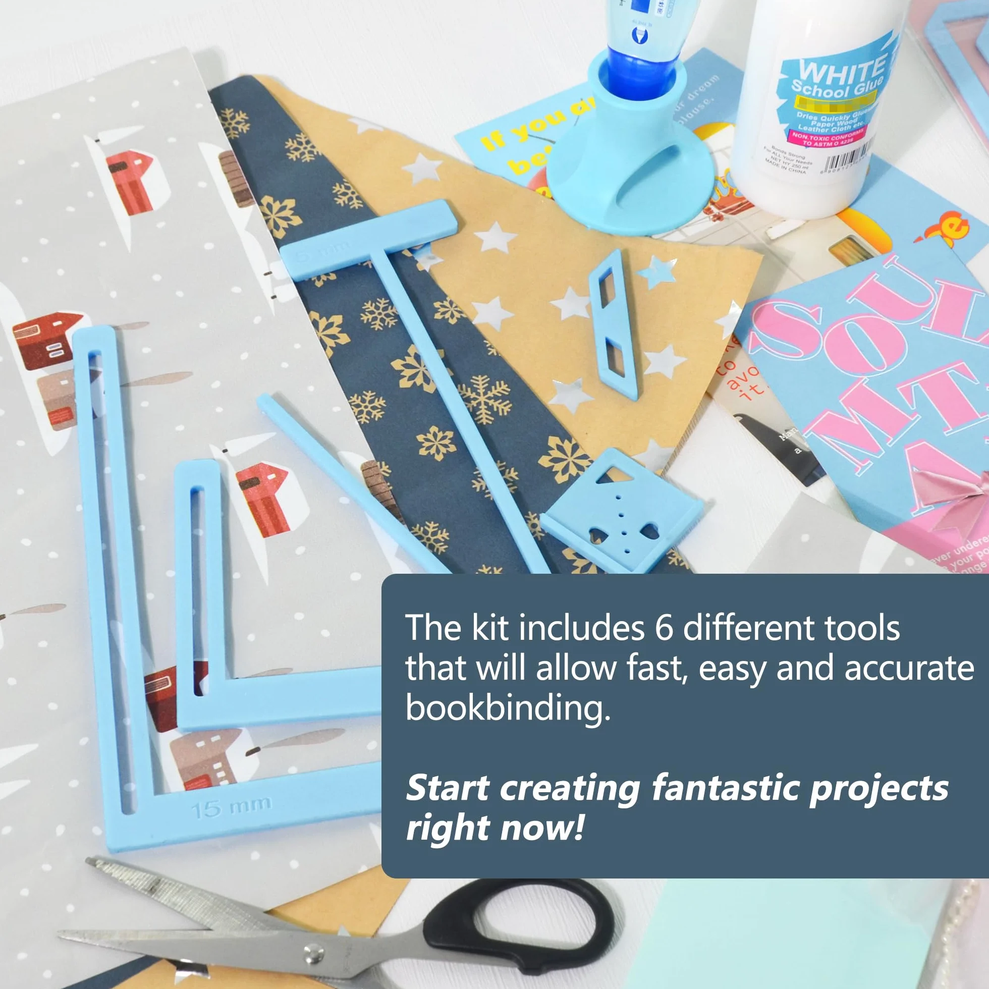 Set di 6 strumenti per scrapbooking facili da collegare, perfetti per principianti, stencil e guide di taglio, possono essere trasformati in quaderni, calendari, diari, manuali