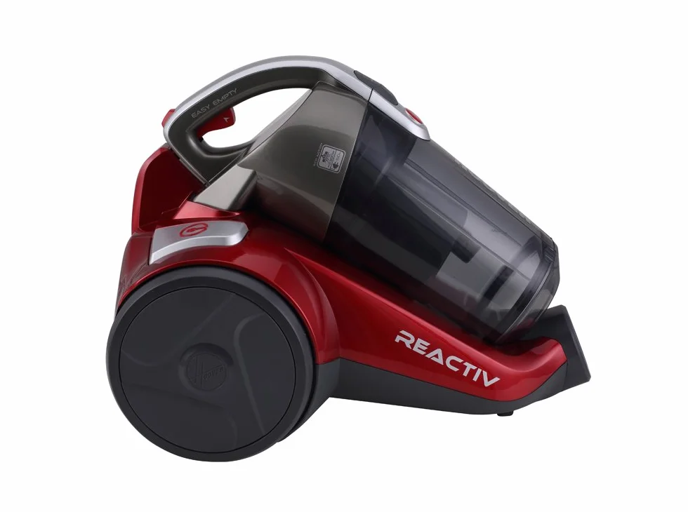 Hoover REACTIV RC81_RC25011 Aspirapolvere a Traino Senza Sacco, 800W, 2 Litri, 75 dBA, Ciclonico, Filtro Epa, Spazzola Parquet, Mini Turbo Spazzola, Rosso