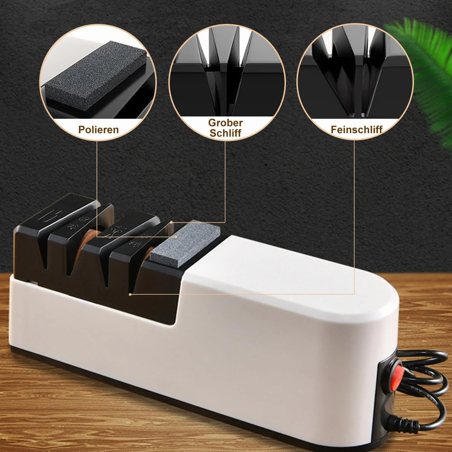 Affilacoltelli Elettrici 3 in 1 Professionale Diamanti per Cucina