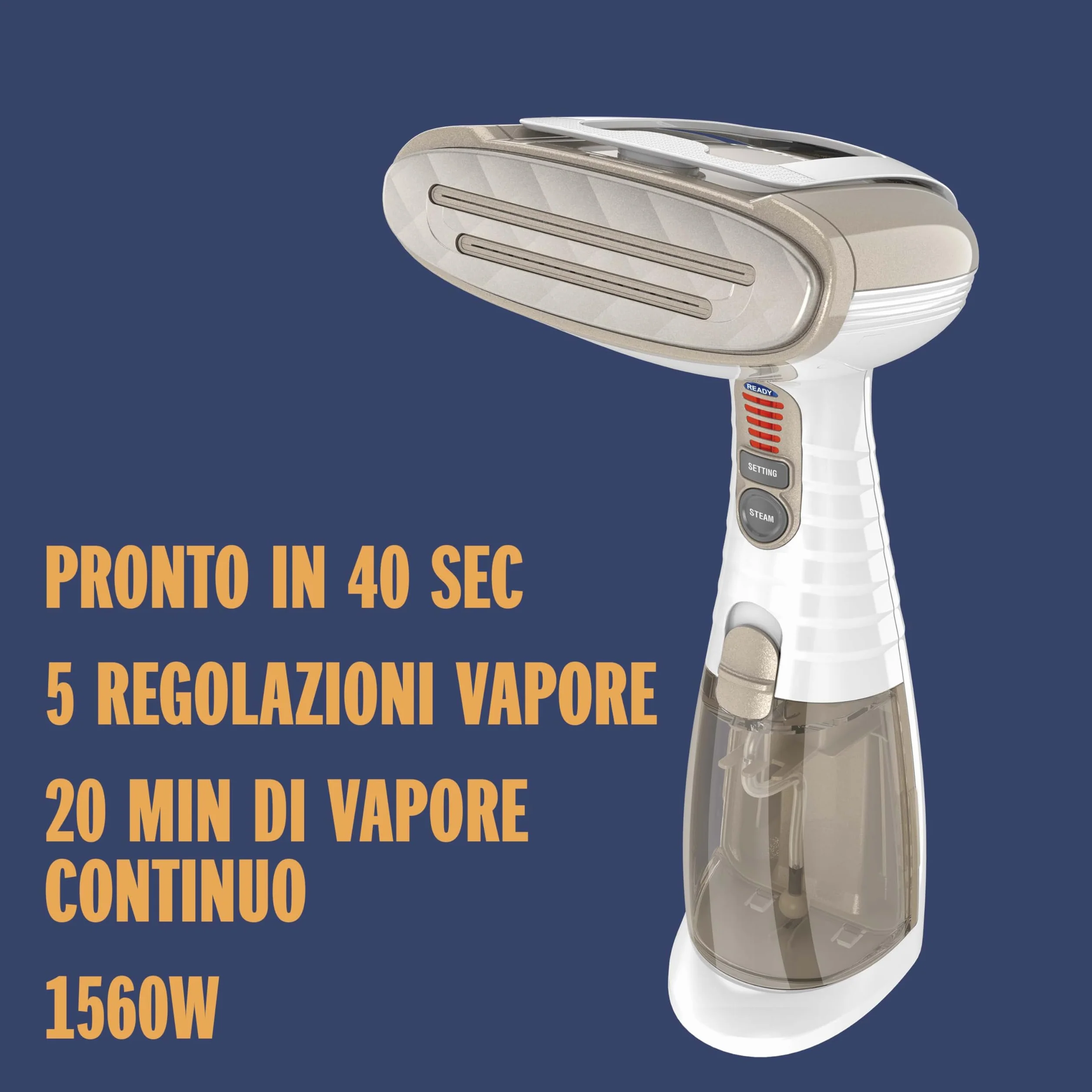 Conair GS59XE Stiratore verticale Turbo, steamer verticale, vapore 25g/min, serbatoio 230ml, 5 impostazioni, cavo 2.5m