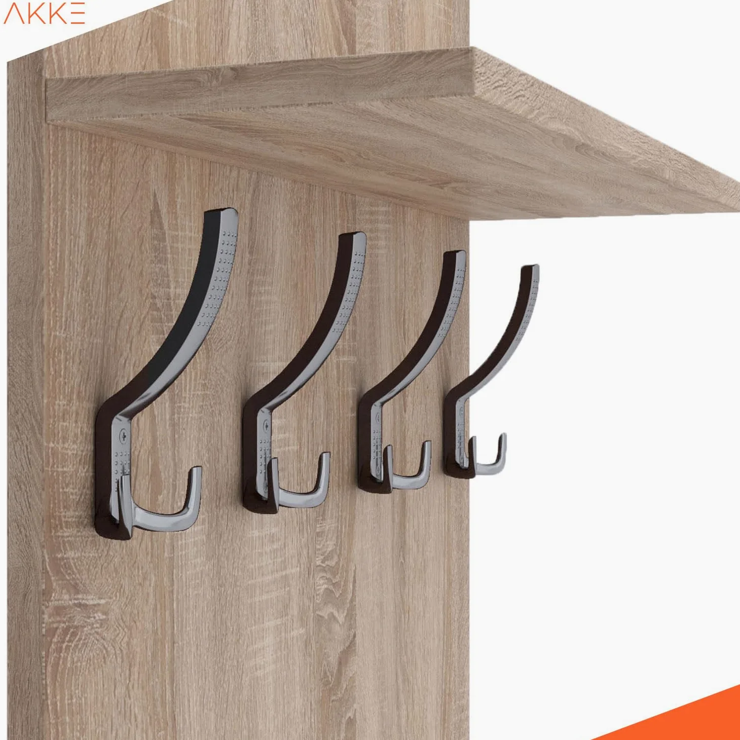 AKKE Maxi Appendiabiti Ingresso Moderno da Parete Muro Guardaroba 120cm x 60cm Sonoma/Chr.