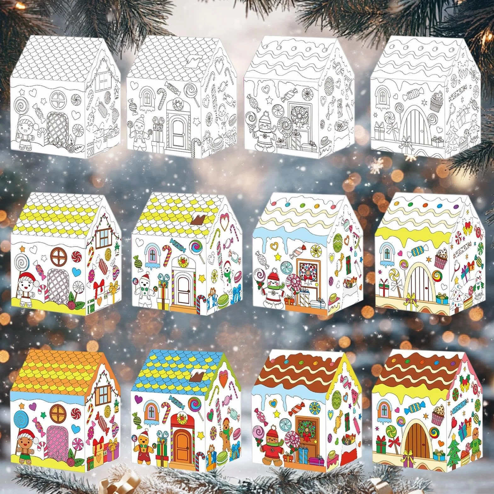 Set da Colorare Costruzione Carta Villaggio in Miniatura Fai da Te per Adolescenti Adulti Insegnanti