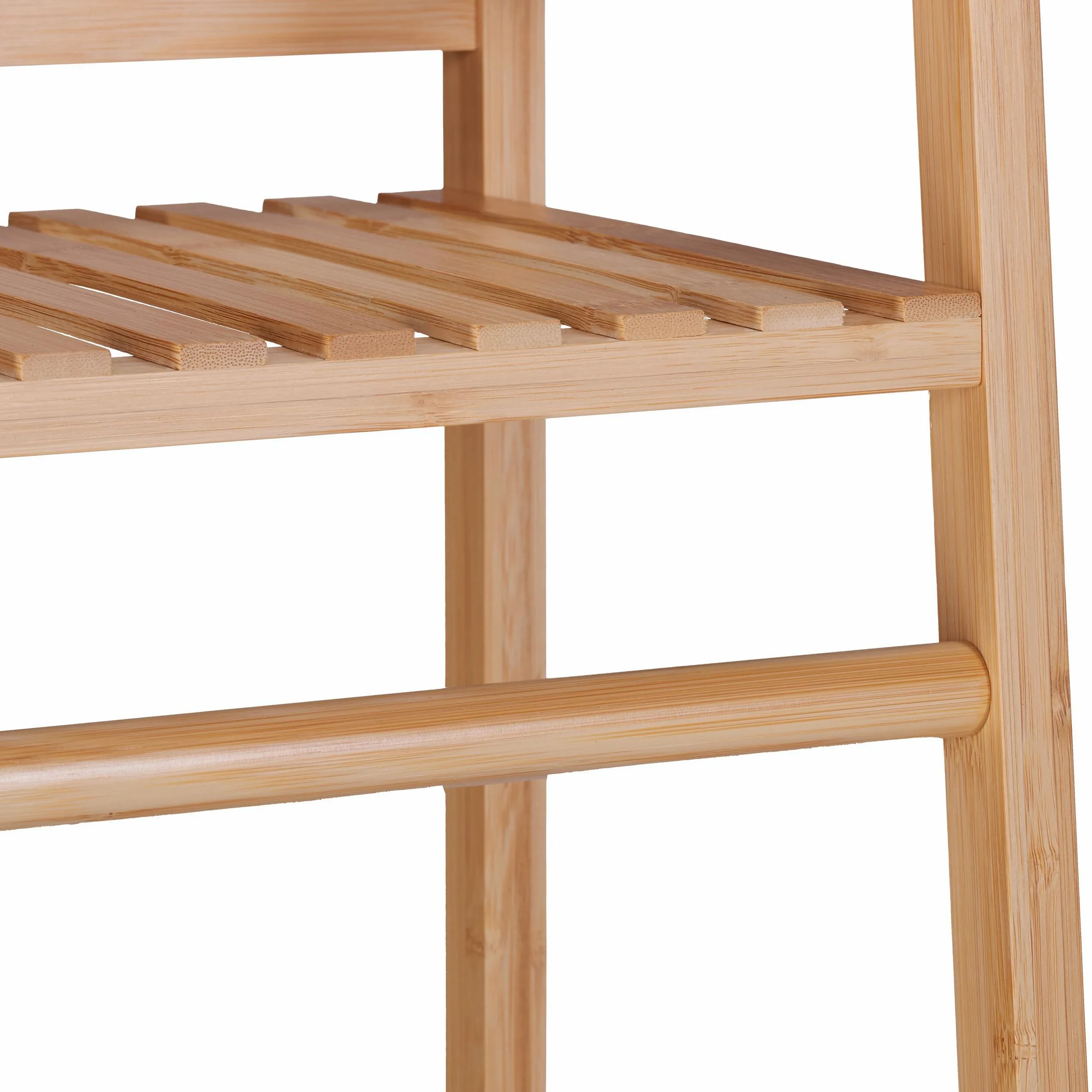 Relaxdays Appendiabiti in bambù con 3 Ripiani e 2 Ganci, HLP: 164x78x42 cm, Guardaroba Appendi Abiti, Marrone Naturale