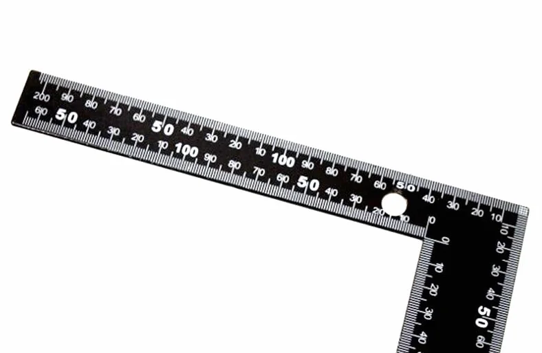RIGHELLO A SQUADRA SQUADRATRICE AD ANGOLO 90° IN ALLUMINIO 300 mm DOPPIA MISURAZIONE