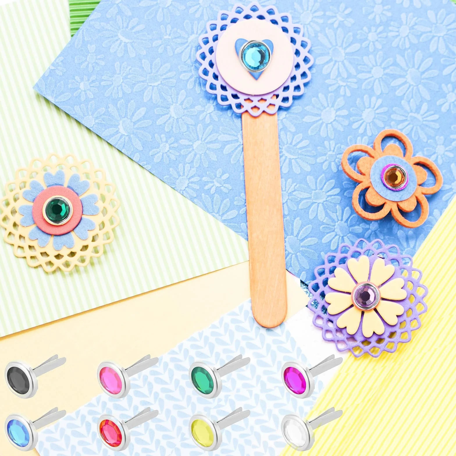 100 Pezzi Mini Scrapbooking Brads, Mini Brad Elementi di Fissaggio di Carta, Mini Brad Elementi di Fissaggio, per Carta Scrapbooking, Produzione di Bricolage, Decorazione, Fabbricazione di Carte