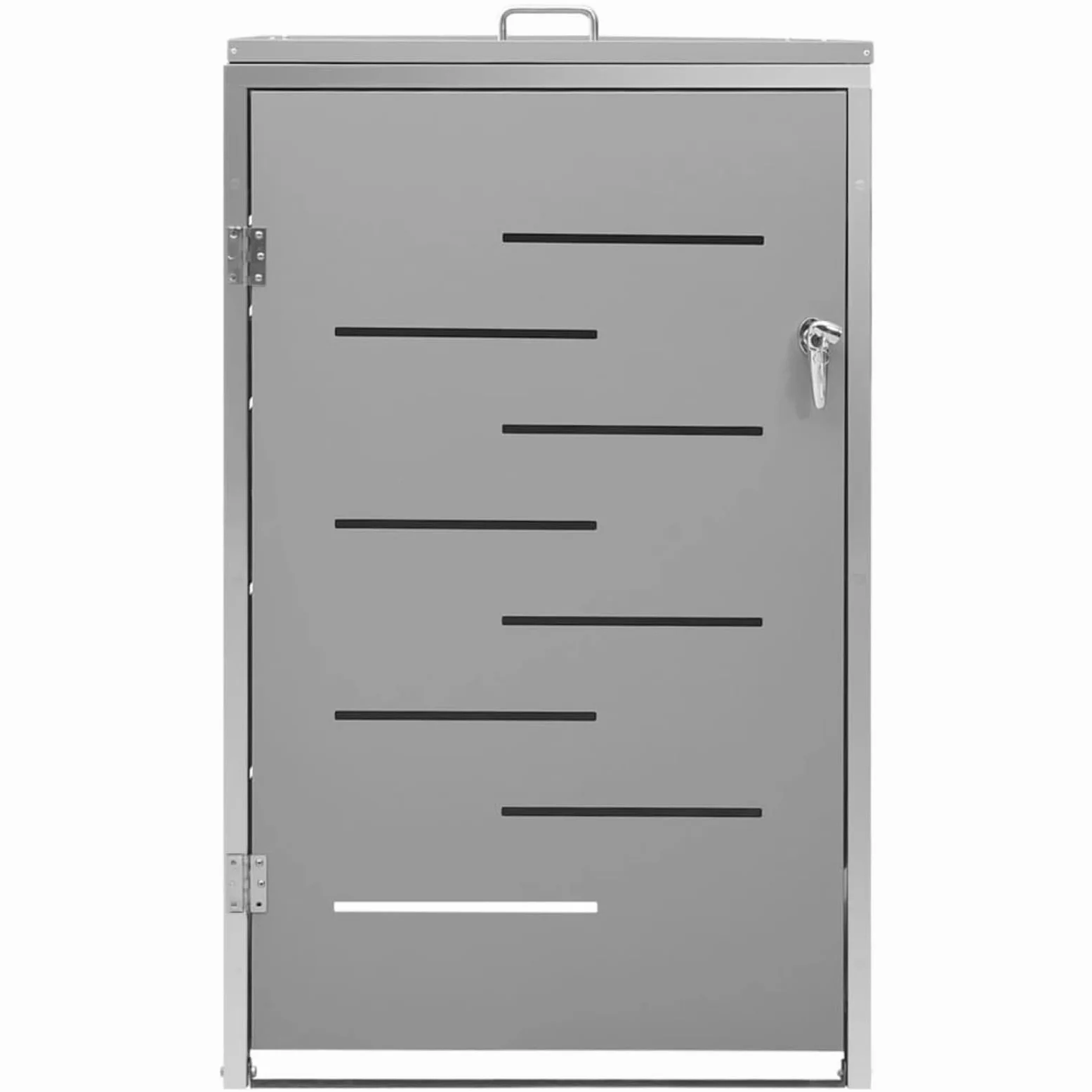IKAYAA Copribidoni Spazzatura Esterno 4 posti Coperchio per pattumiera in Metallo per 4 pattumiere Copri Pattumiera da Esterno Copribidone-Grigio-1 Bidone