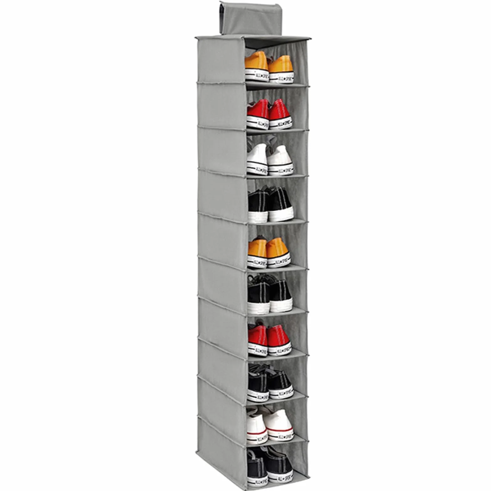 Scarpiera da Appendere 10 Ripiani Organizer Scarpe Tessuto Non Tessuto Pieghevole Salvaspazio