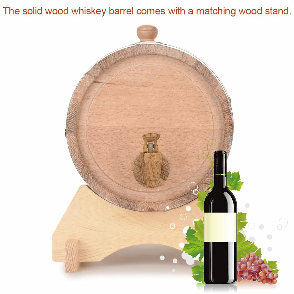 Ejoyous Botte di Legno di Rovere Personalizzata con Incisione del Nome, Idea Regalo di Compleanno, per Whisky o Vino, 5L