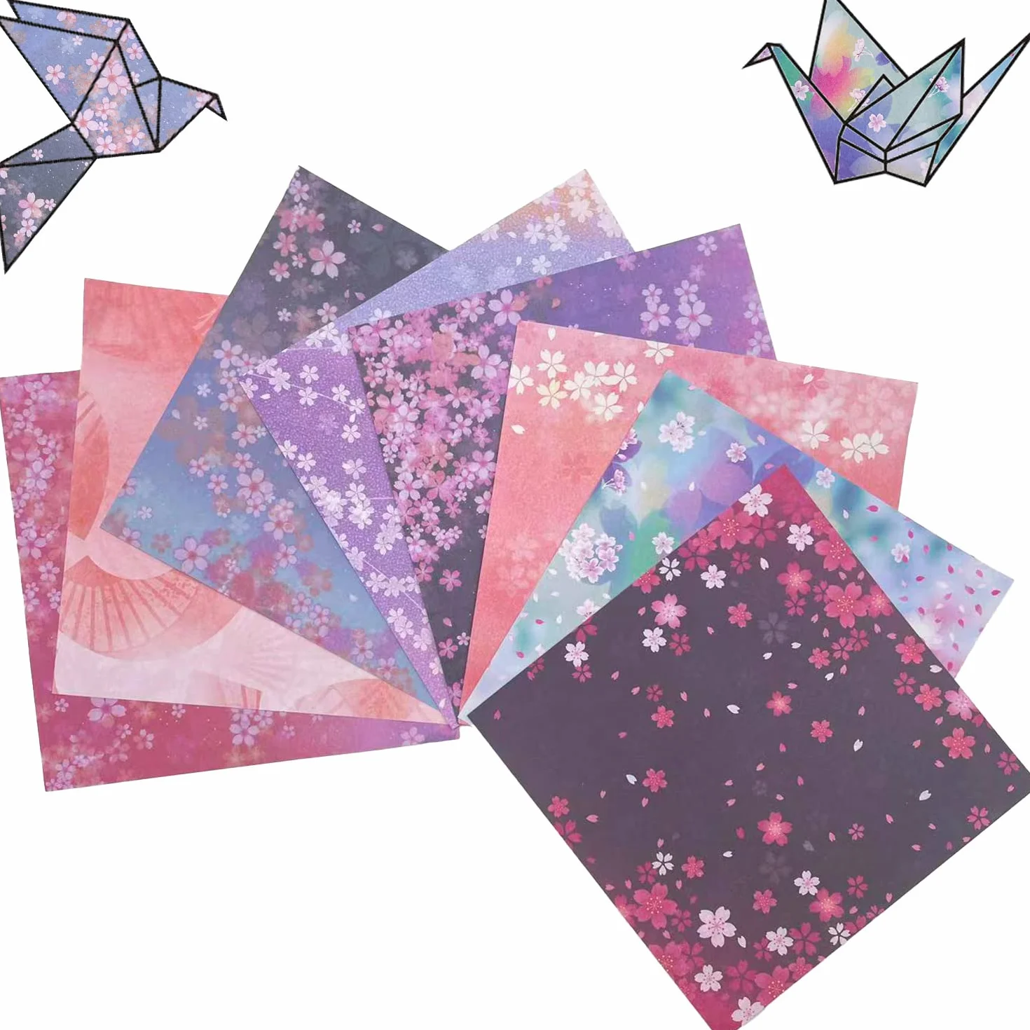 Carta per origami giapponese Fiori ciliegio 60 fogli 15 x 15 cm doppia faccia