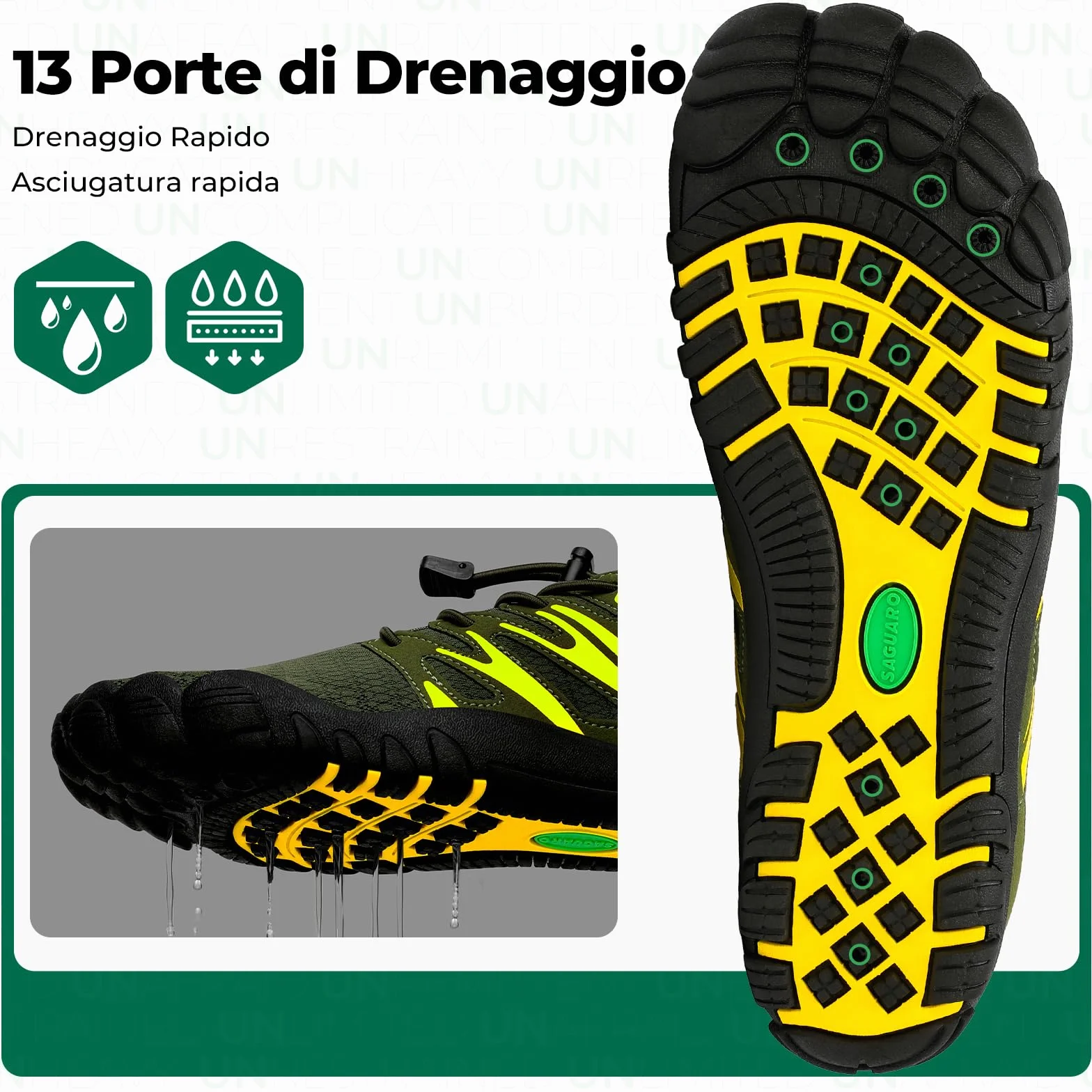 SAGUARO Scarpe Barefoot Uomo da Scoglio Leggere Traspiranti Asciugatura Rapida 39-48