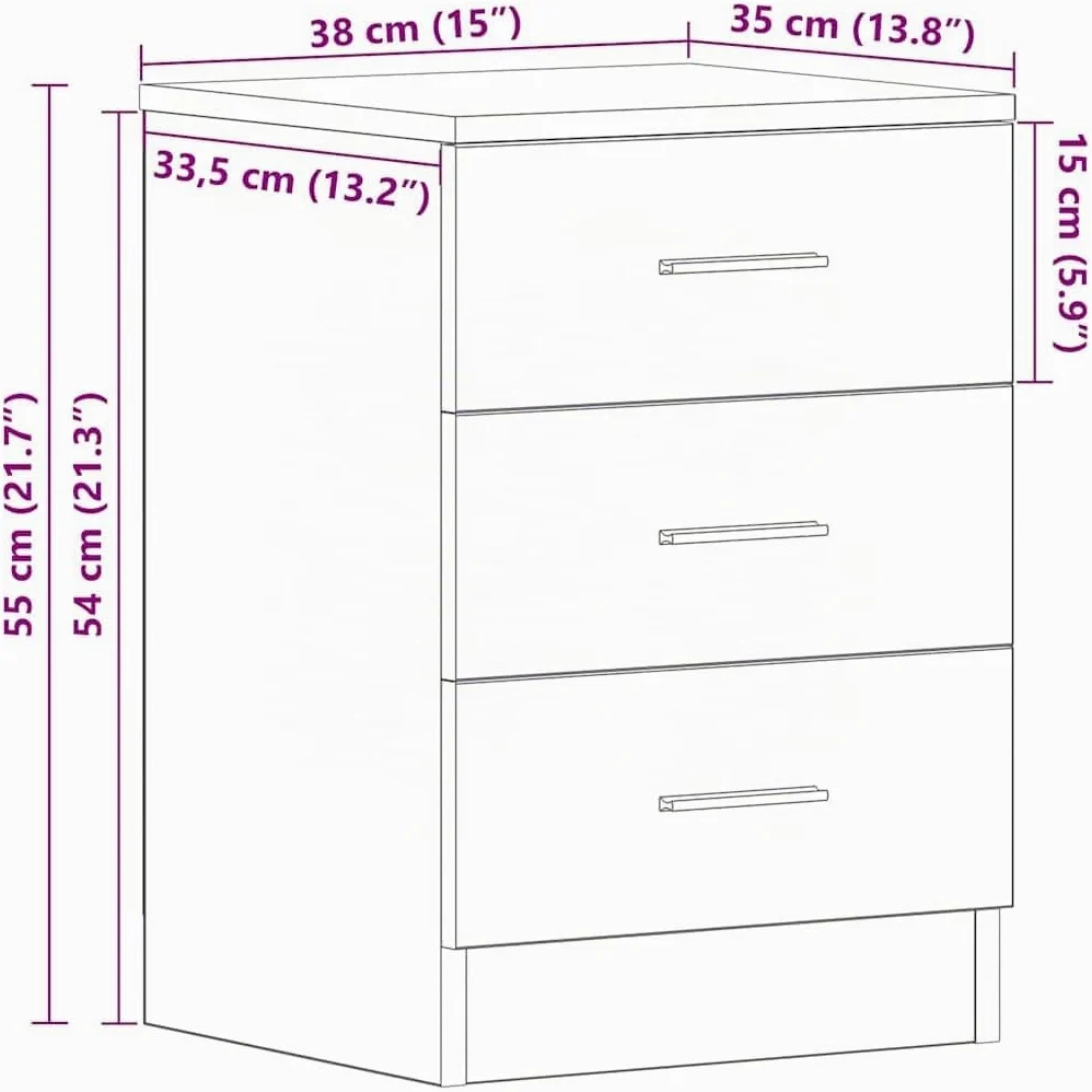 vidaXL 2X Comodini Moderni Eleganti Robusti con Cassetti Portaoggetti Armadietto Comò Cassettiera Versatile Rovere Sonoma 38x35x56 cm in Truciolato